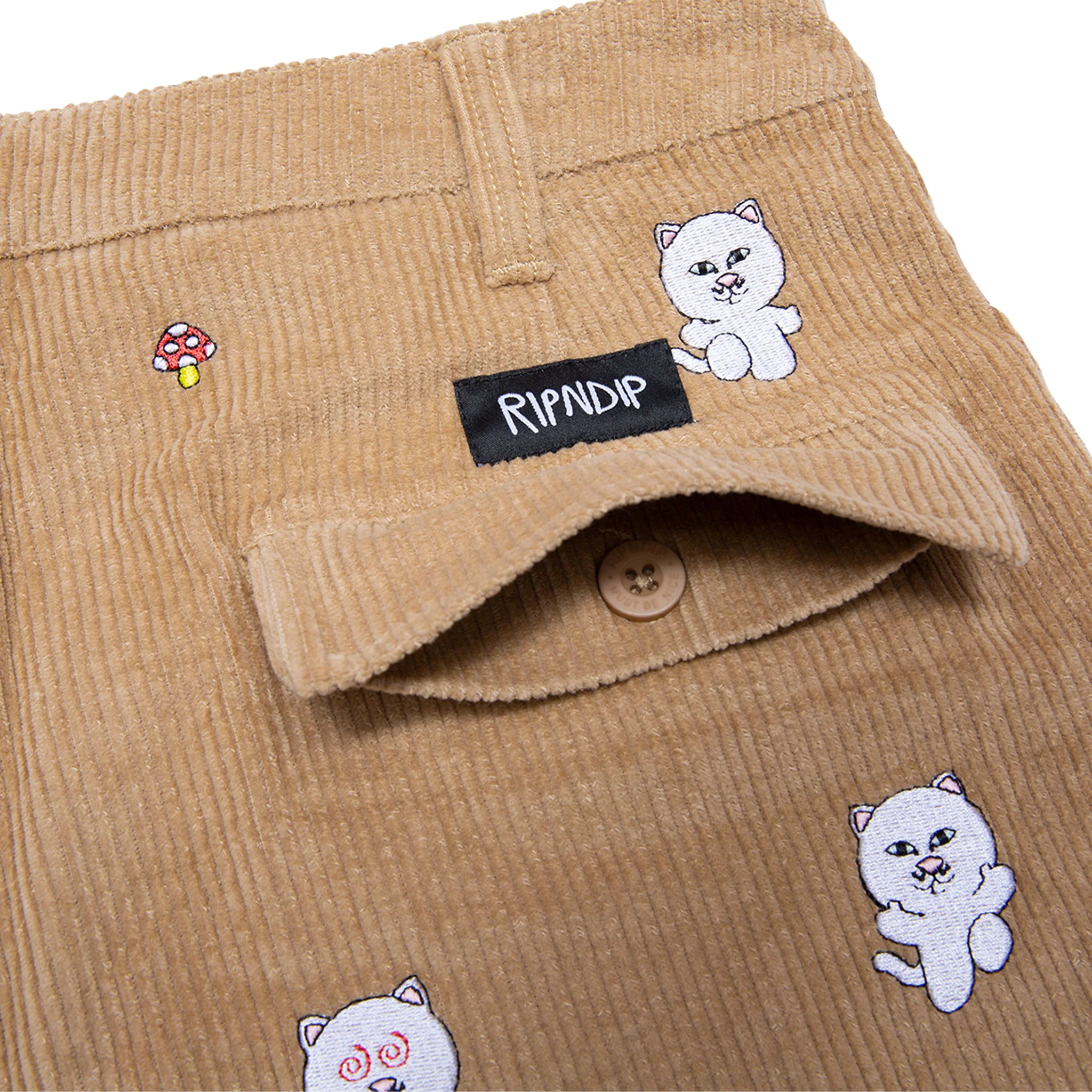 Hello Nermy Corduroy Embroidered Shorts (Tan) - Image 5
