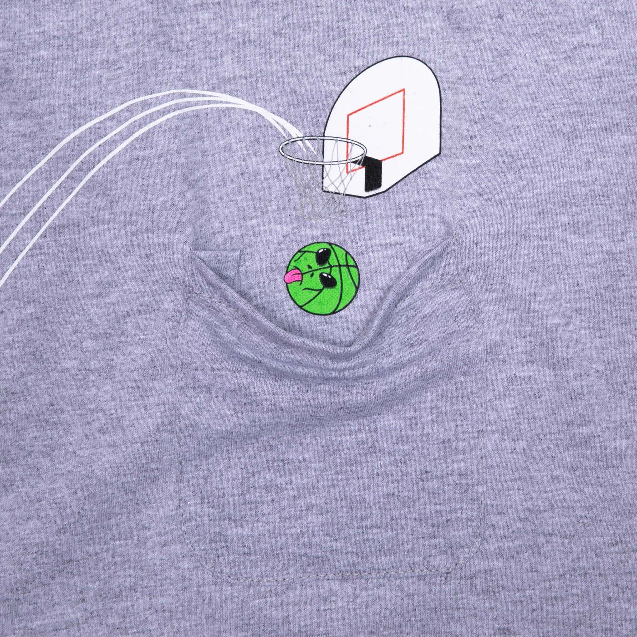 Hoops Pocket Tee (Heather Grey ) - Image 3