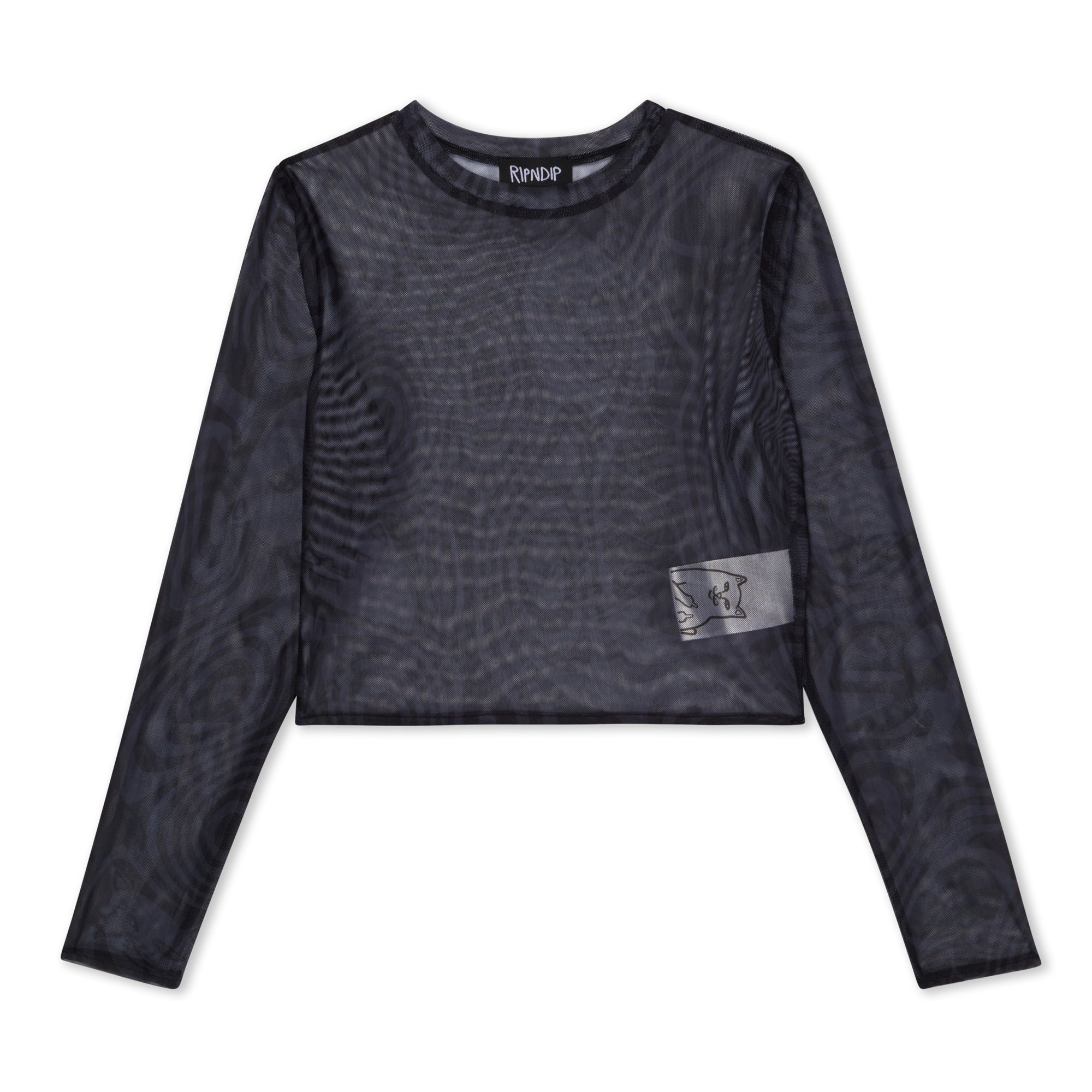 Hypnotic Crop Mesh Long Sleeve (Black) - Image 3