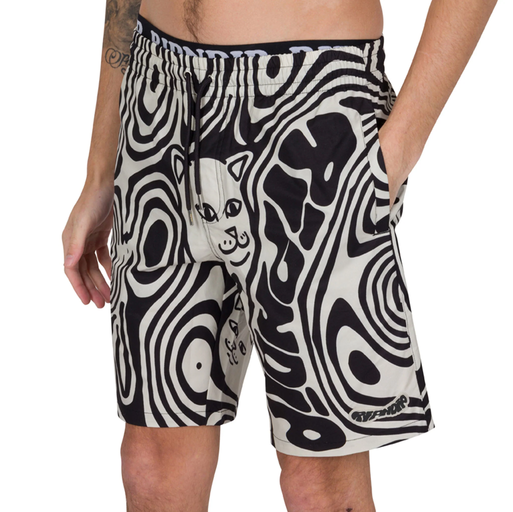 Hypnotic Swim Shorts (Black/Cream) - Image 2