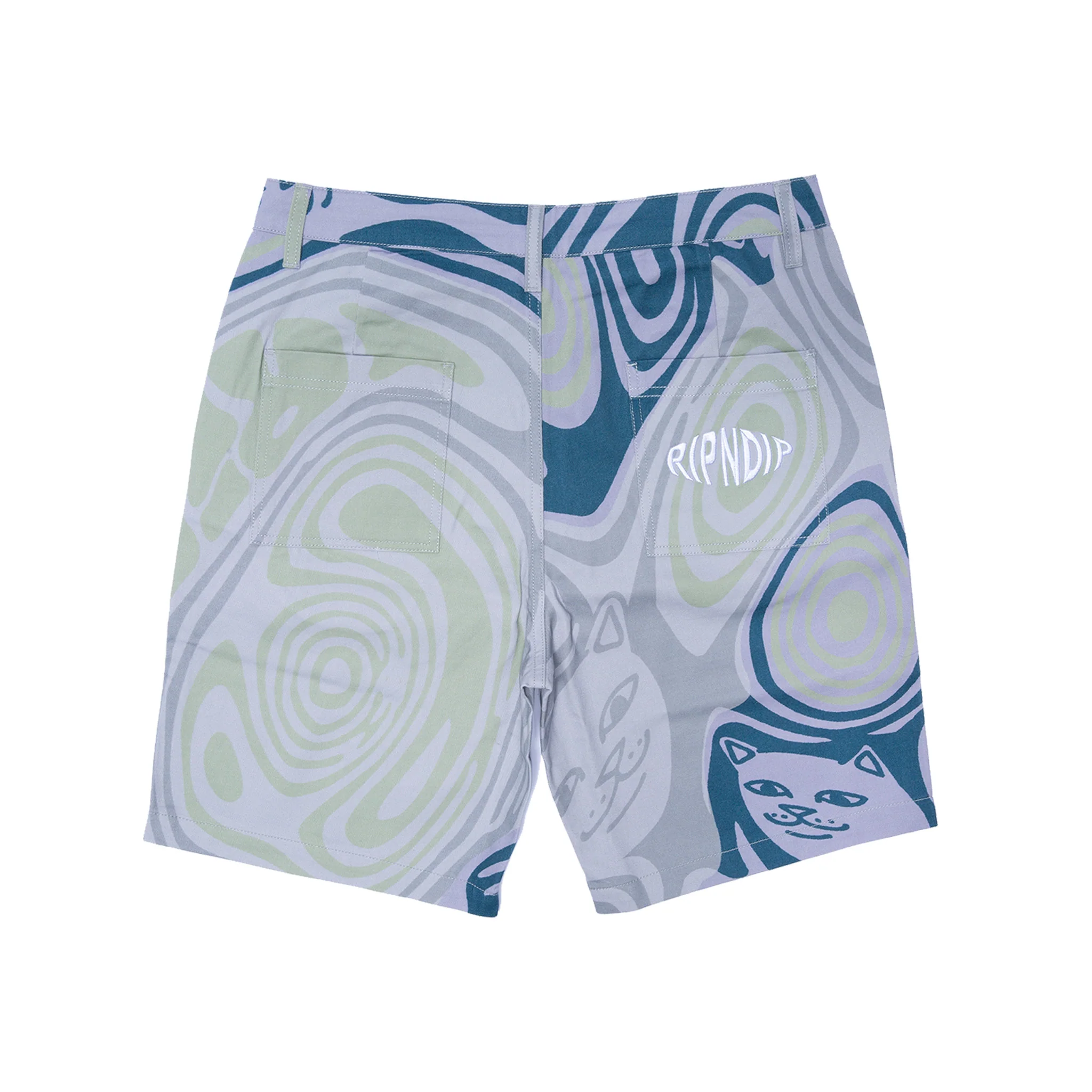 Hypnotic Twill Shorts (Grey/Lavender/Neon) - Image 3