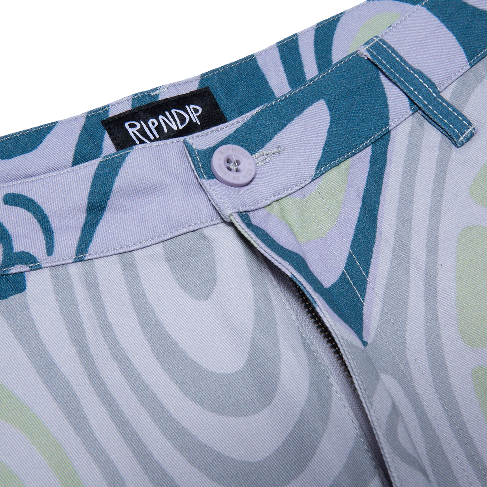 Hypnotic Twill Shorts (Grey/Lavender/Neon) - Image 5