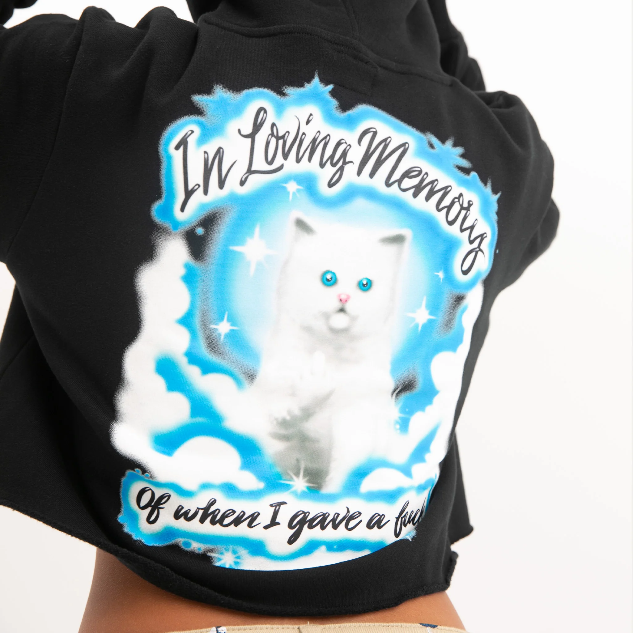 In Loving Memory Cropped Hoodie (Black) - Image 2