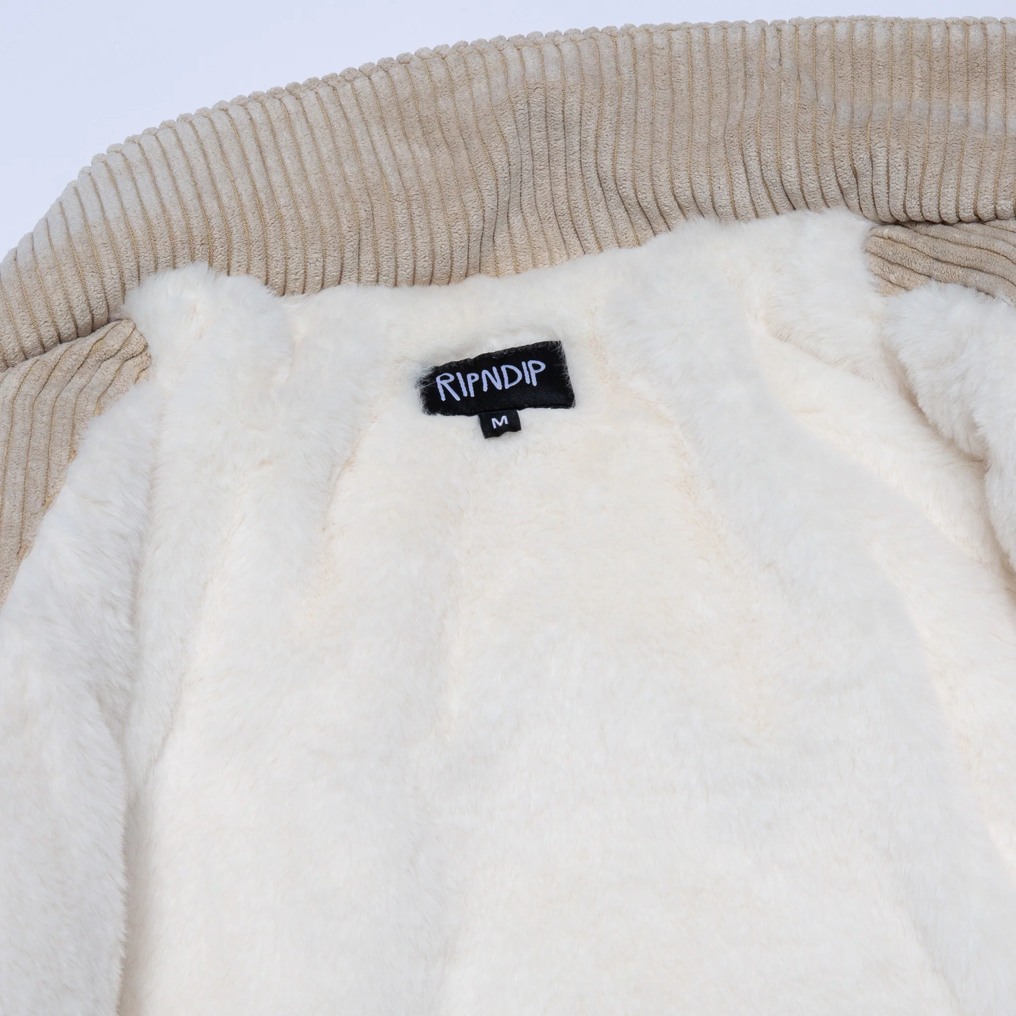 Intertwined Corduroy Puffer Jacket (Khaki) - Image 10