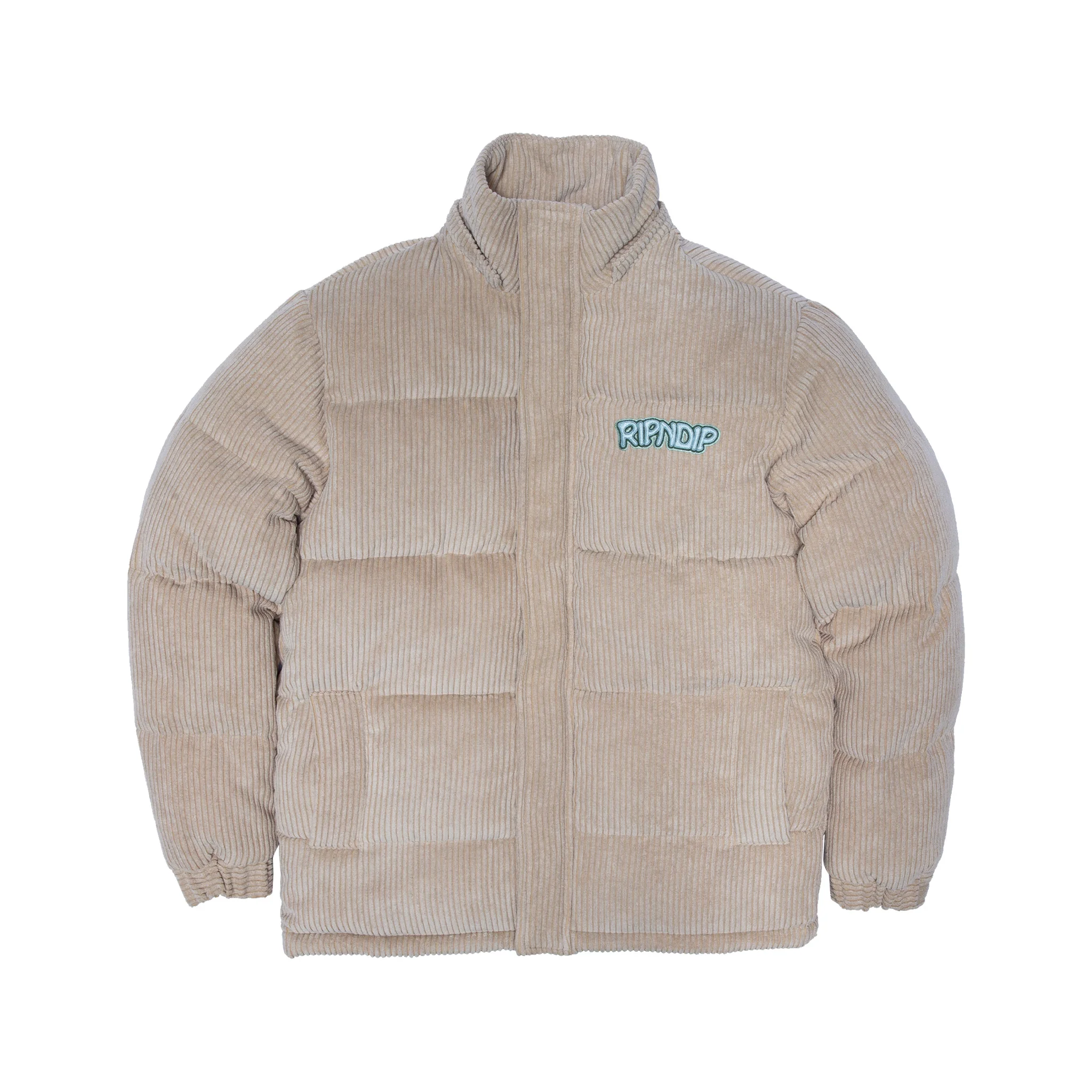Intertwined Corduroy Puffer Jacket (Khaki) - Image 8