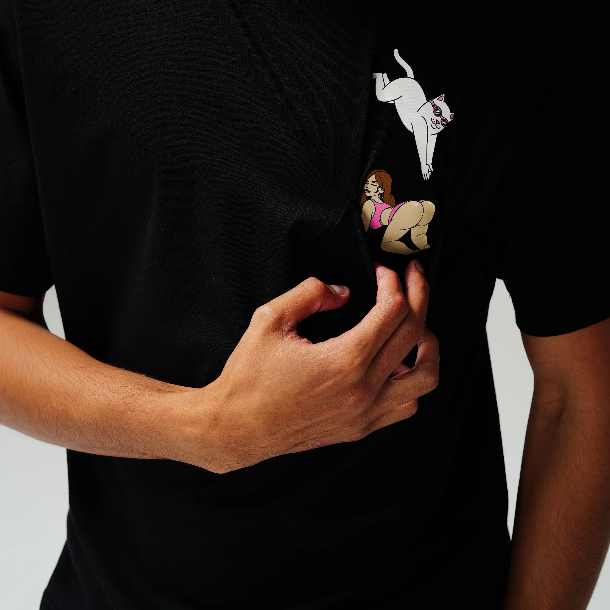 Jumpin In Pocket Tee (Black) - Image 2
