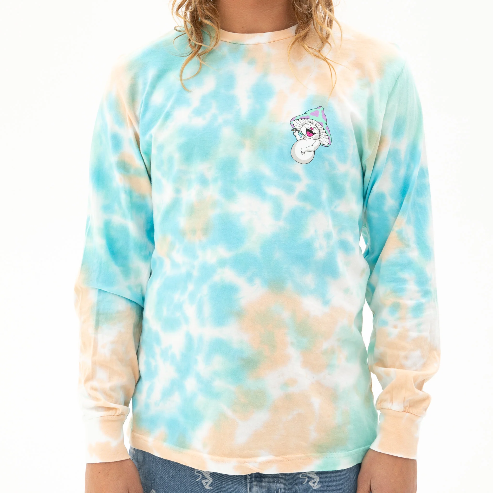 Kaleidoscopic Long Sleeve (Light Blue/Peach Tie Dye) - Image 2