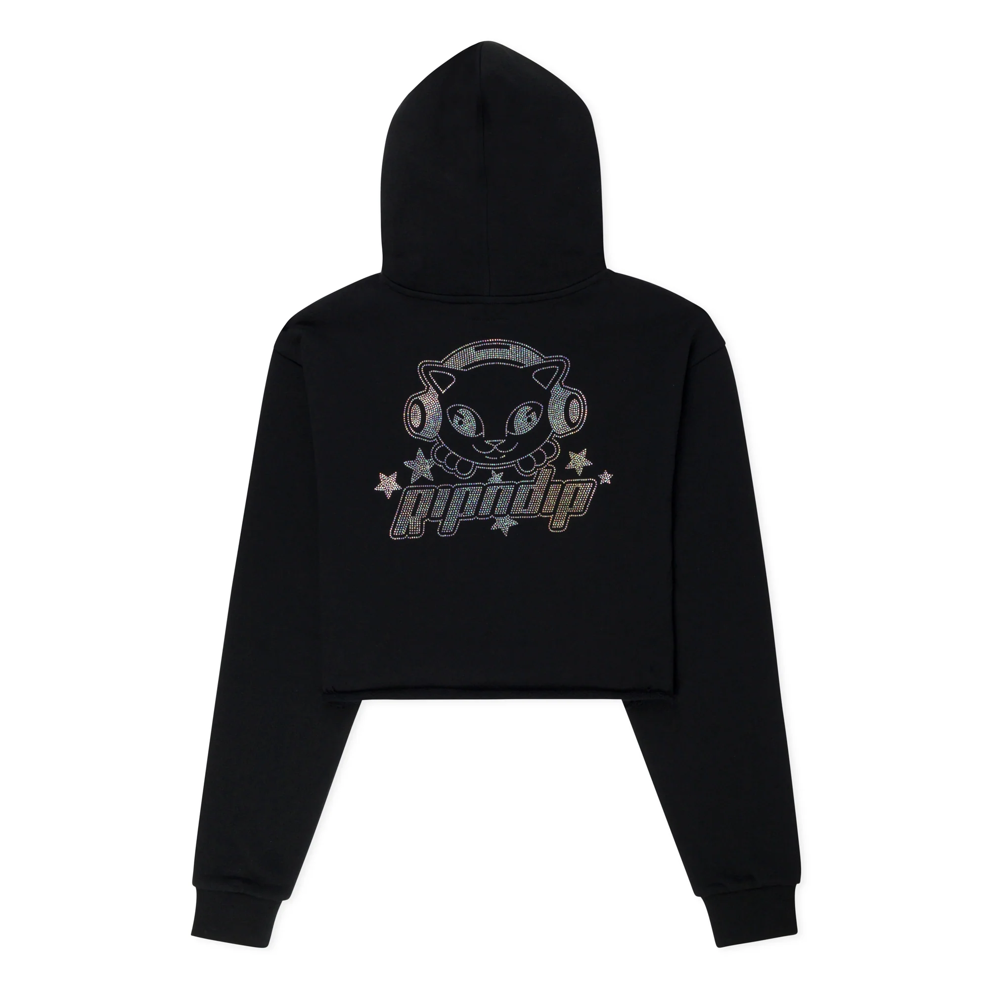 Kawaii Nerm Cropped Hoodie (Black)