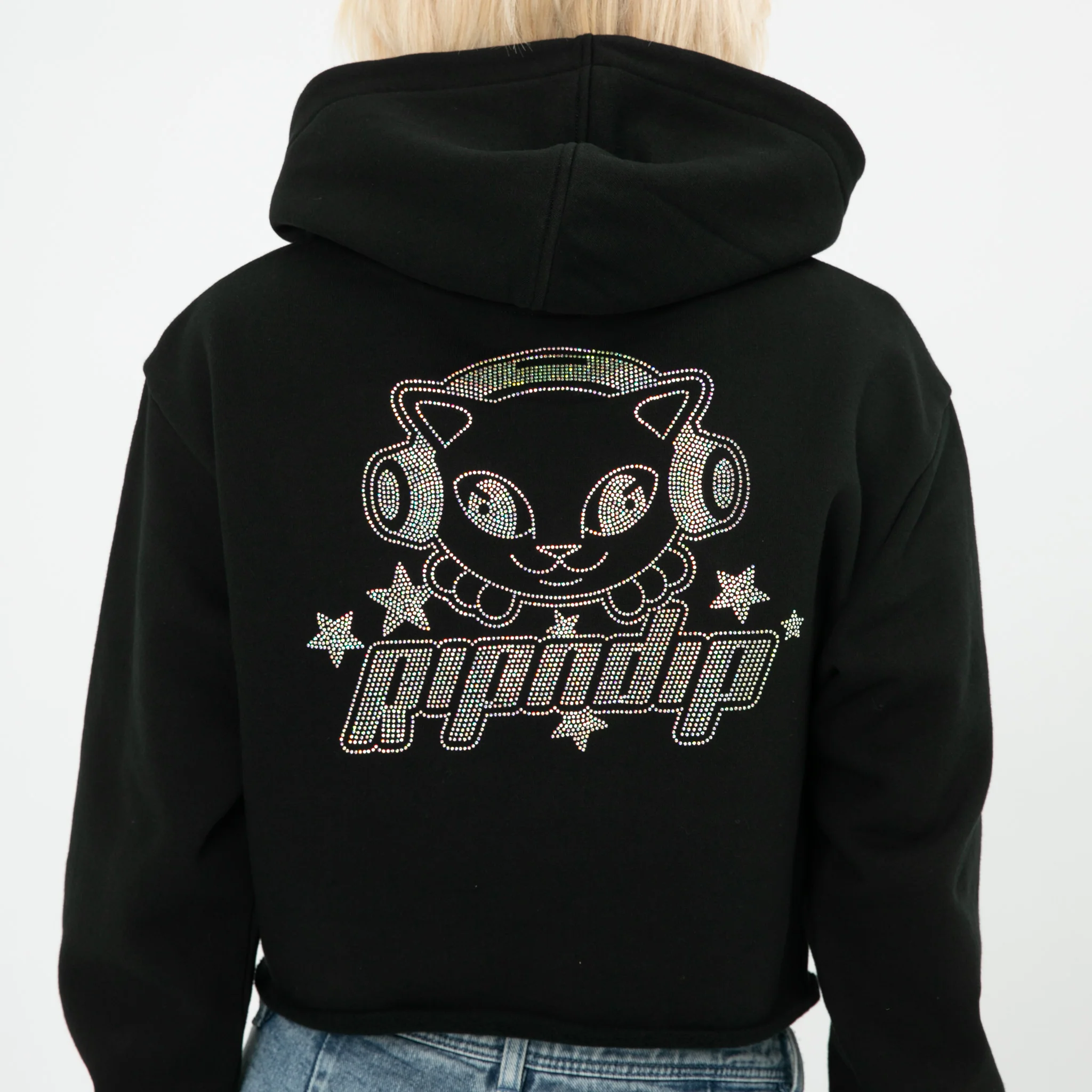 Kawaii Nerm Cropped Hoodie (Black) - Image 3