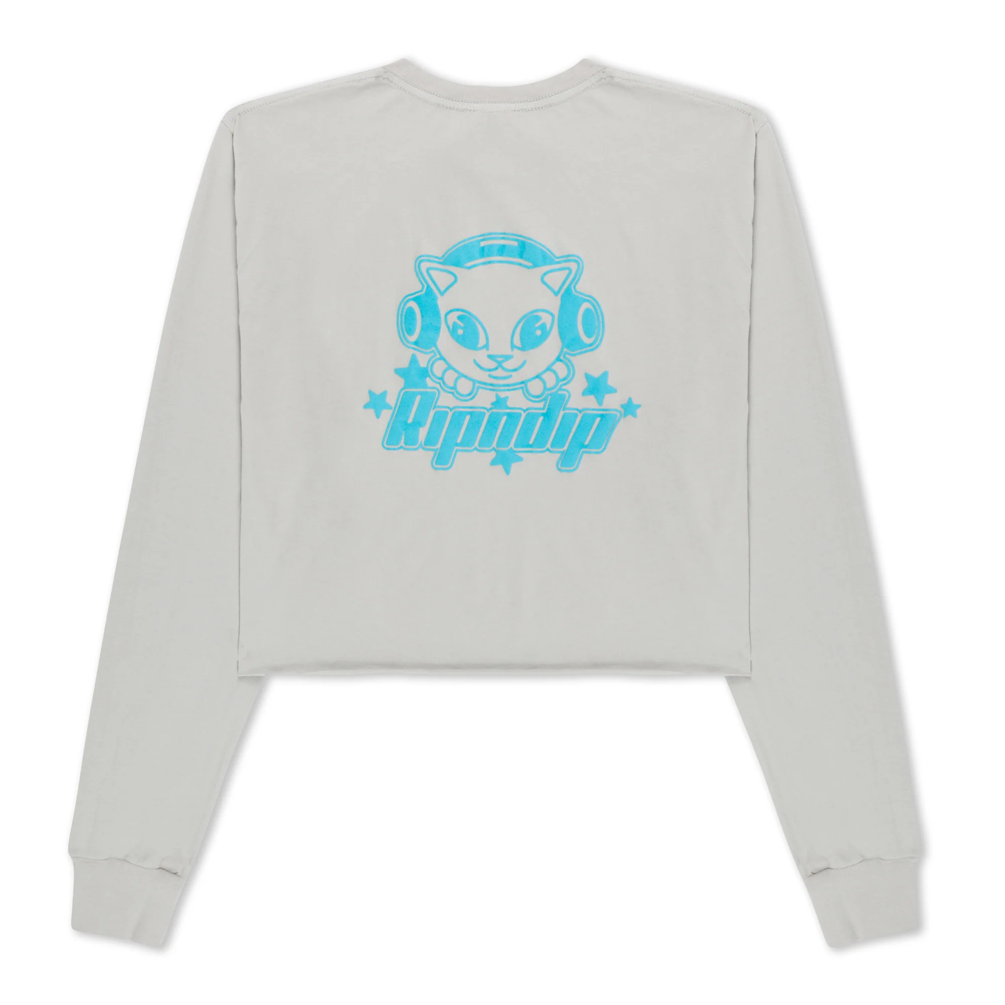 Kawaii Nerm Cropped Long Sleeve (Grey) - Image 2
