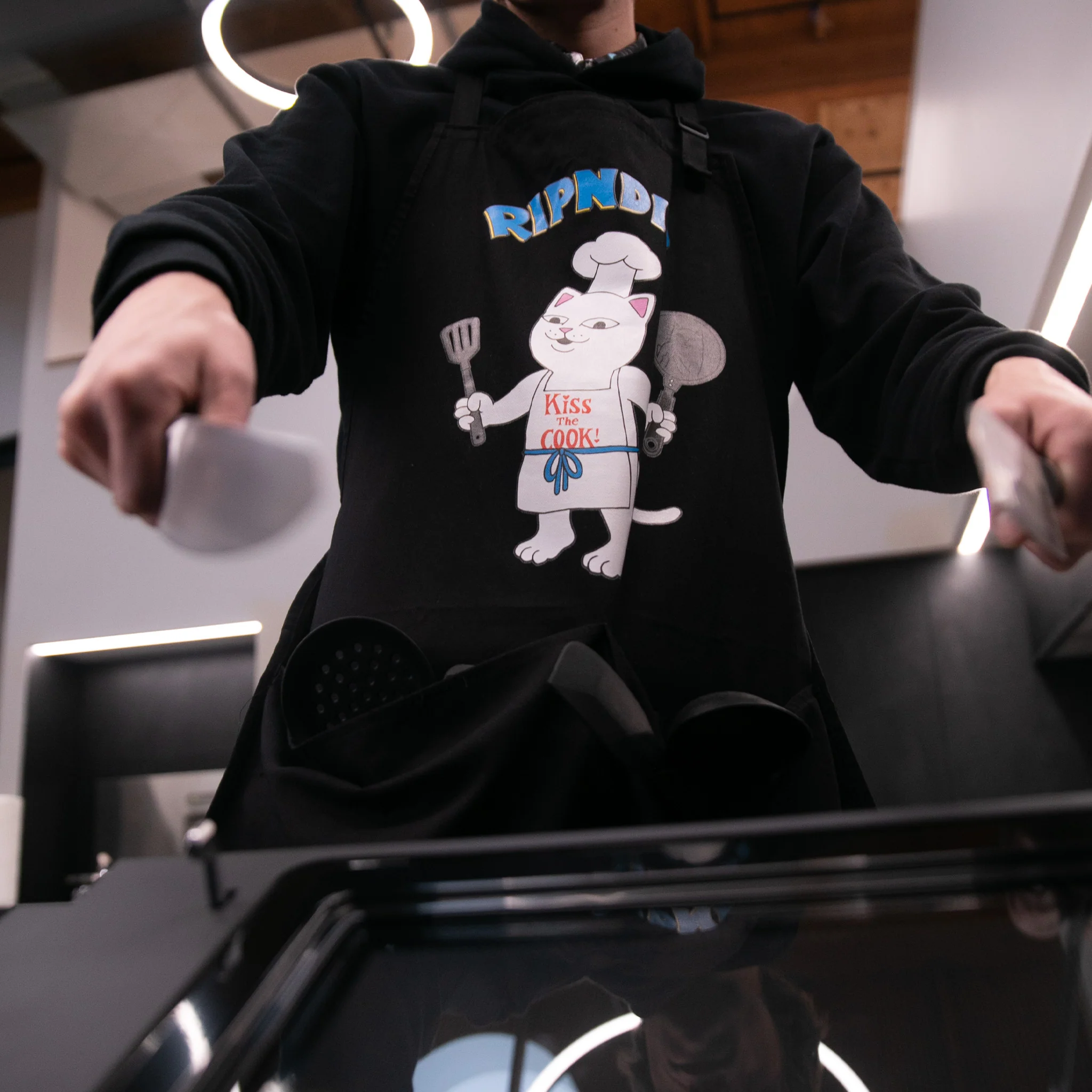 Kiss The Cook Apron (Black) - Image 2