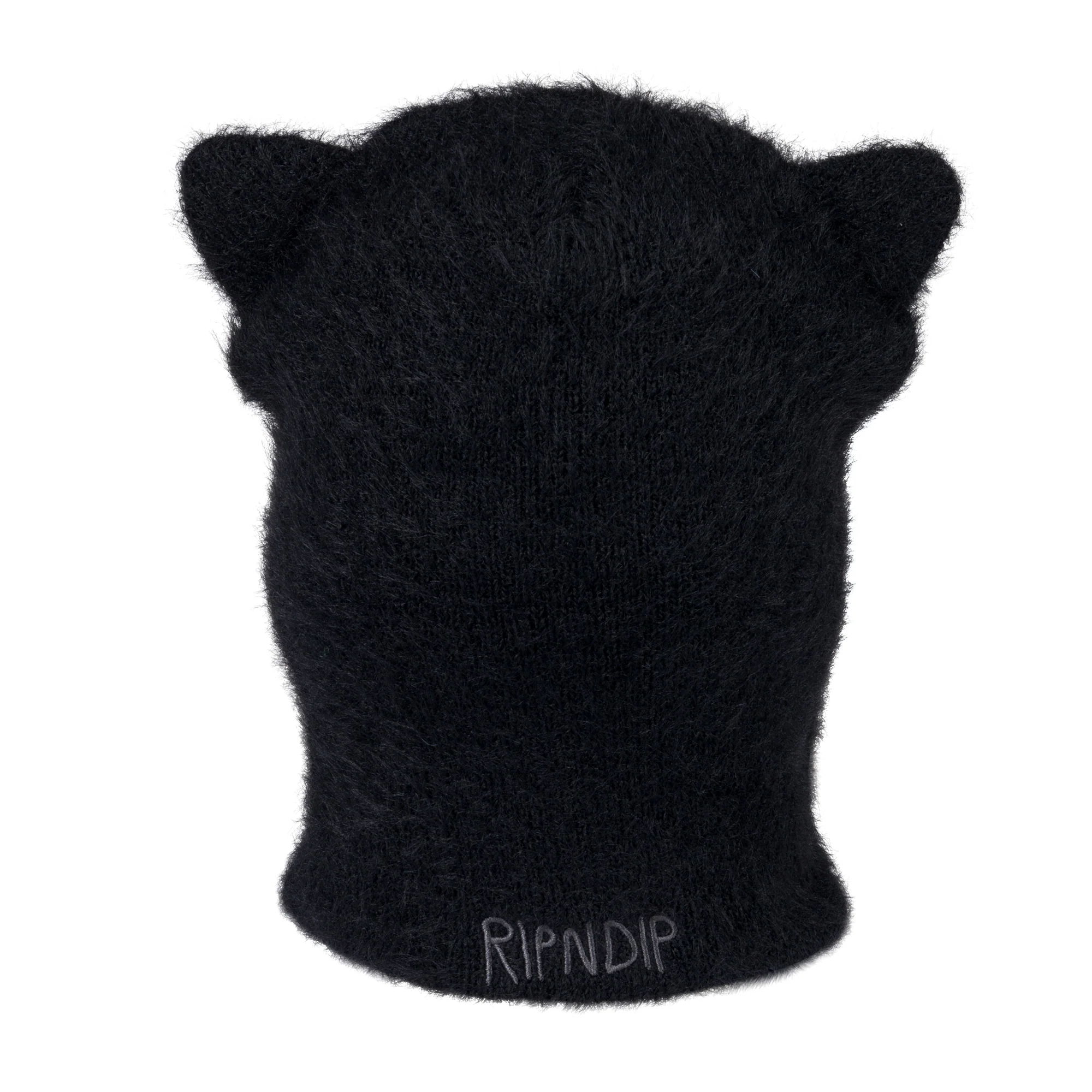 Kitty Ears Faux Mohair Balaclava (Black) - Image 4