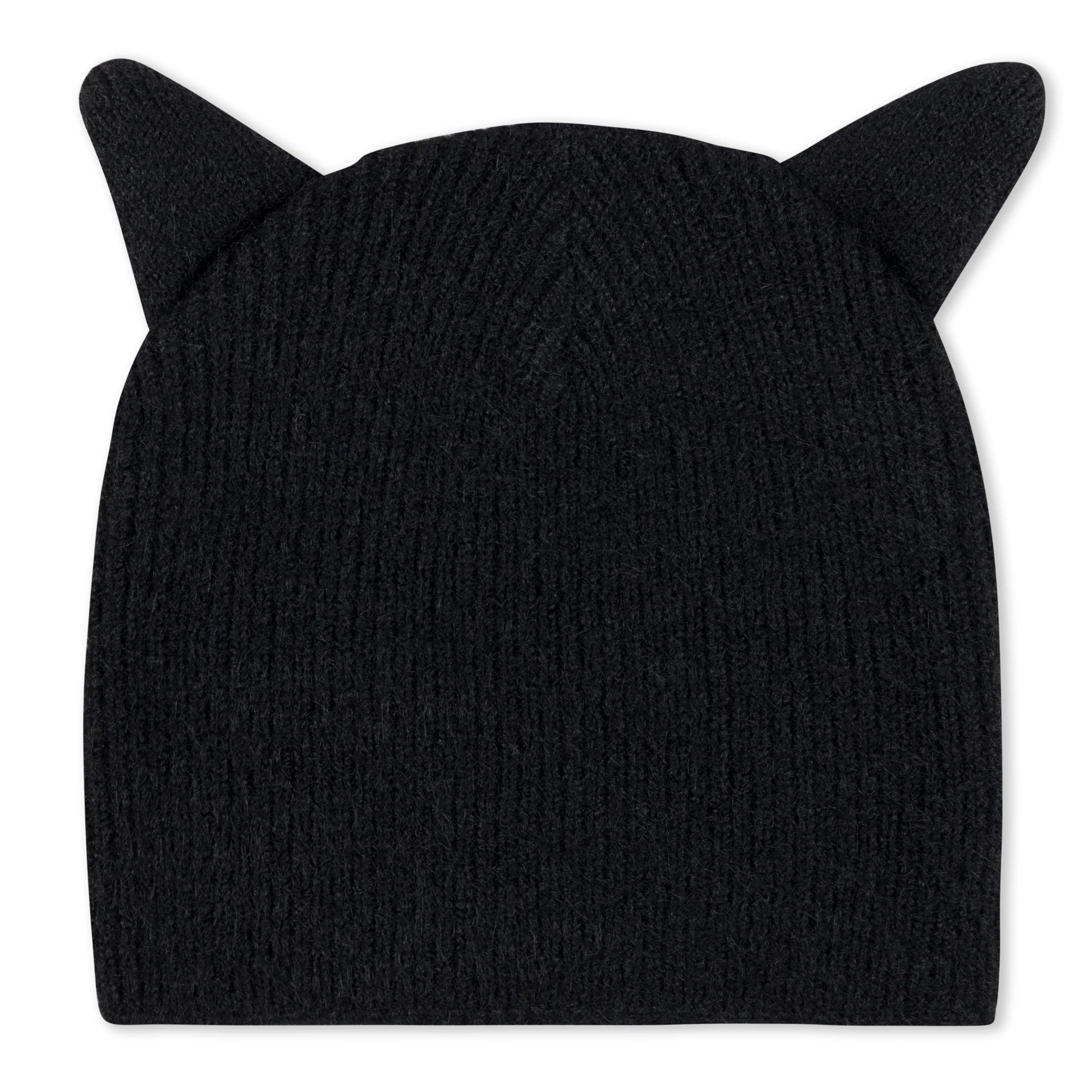 Kitty Ears Mohair Beanie (Black) - Image 3