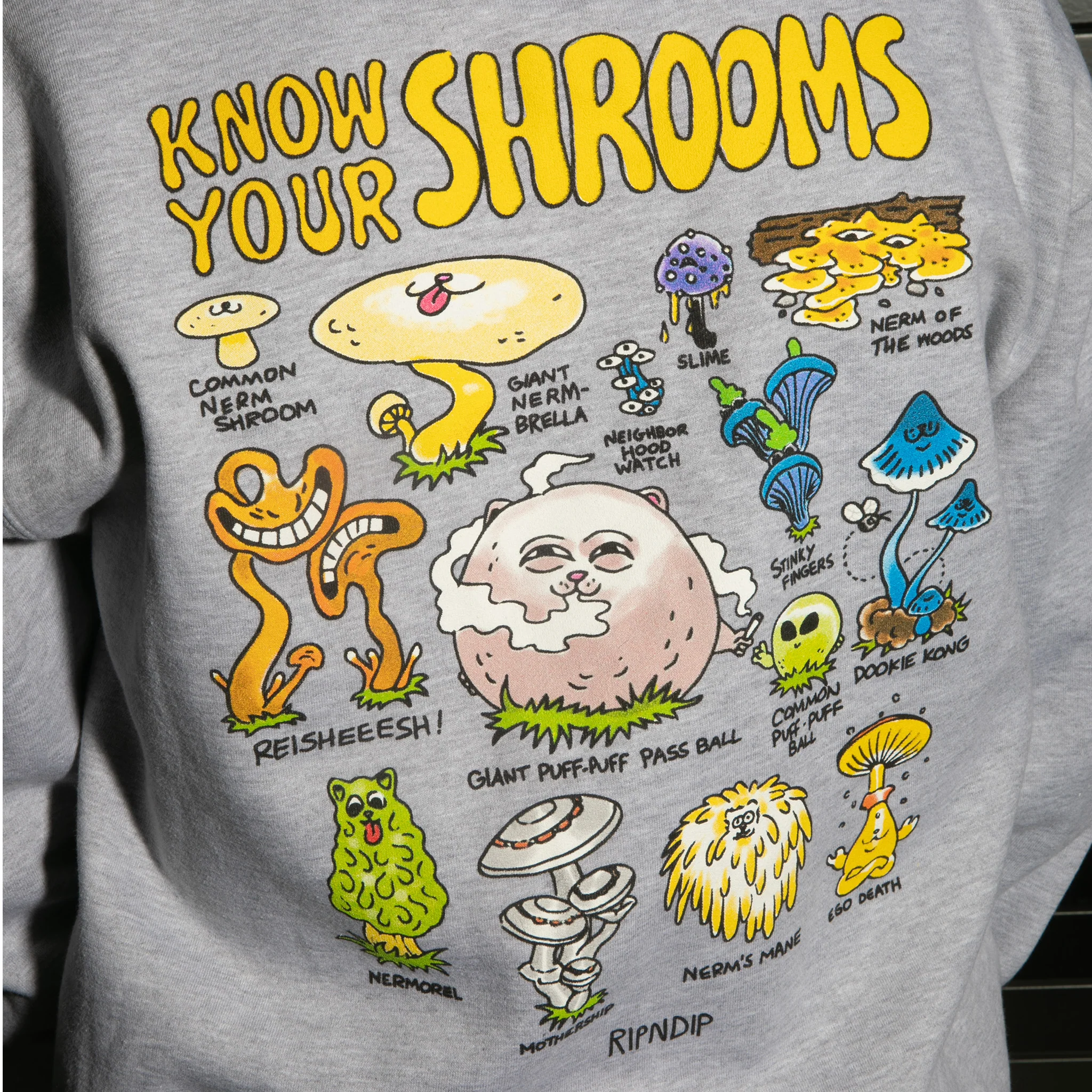 Know Ur Shrooms Hoodie (Ash Heather) - Image 4