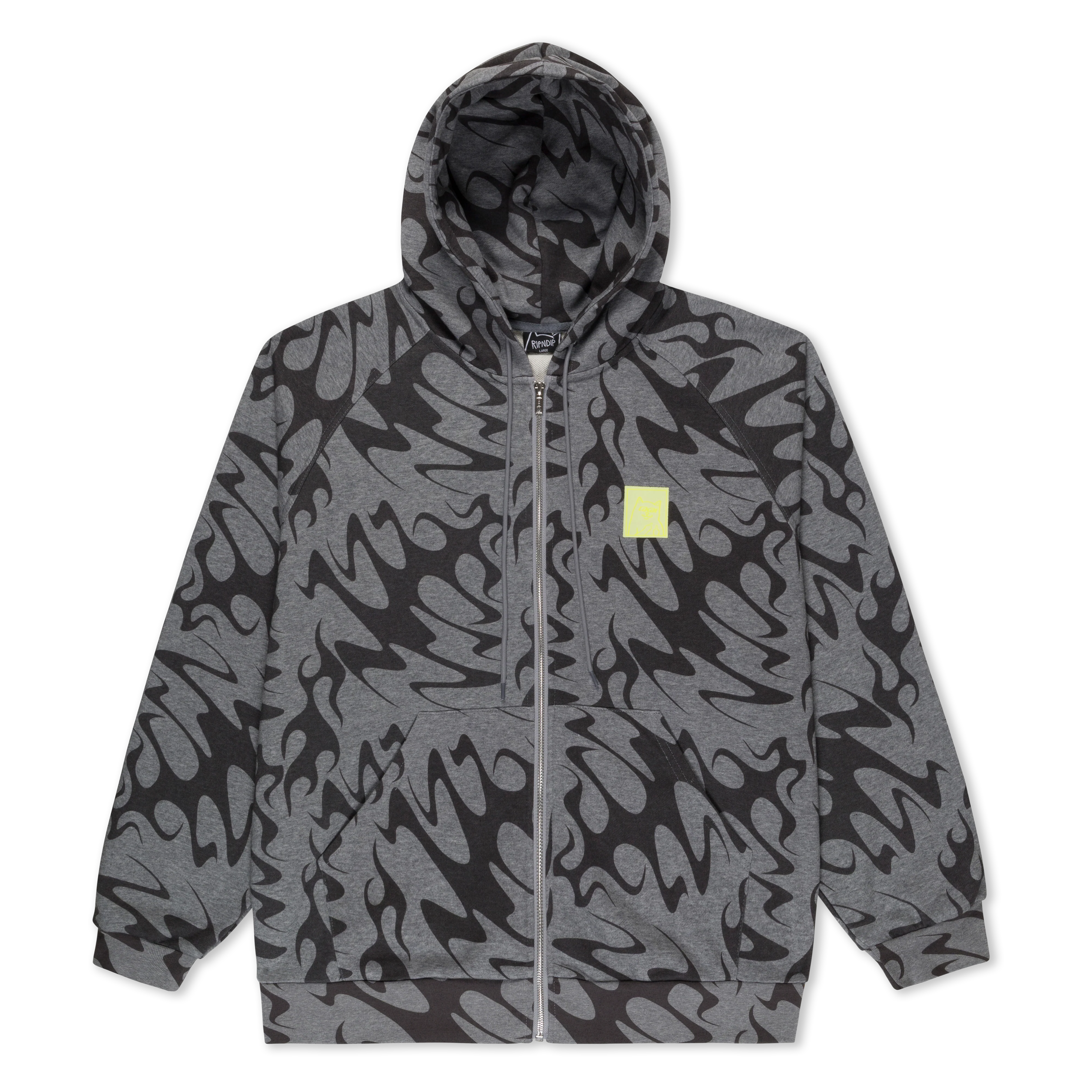 Lakai + Ripndip Flame Zip Up Hoodie (Gray)