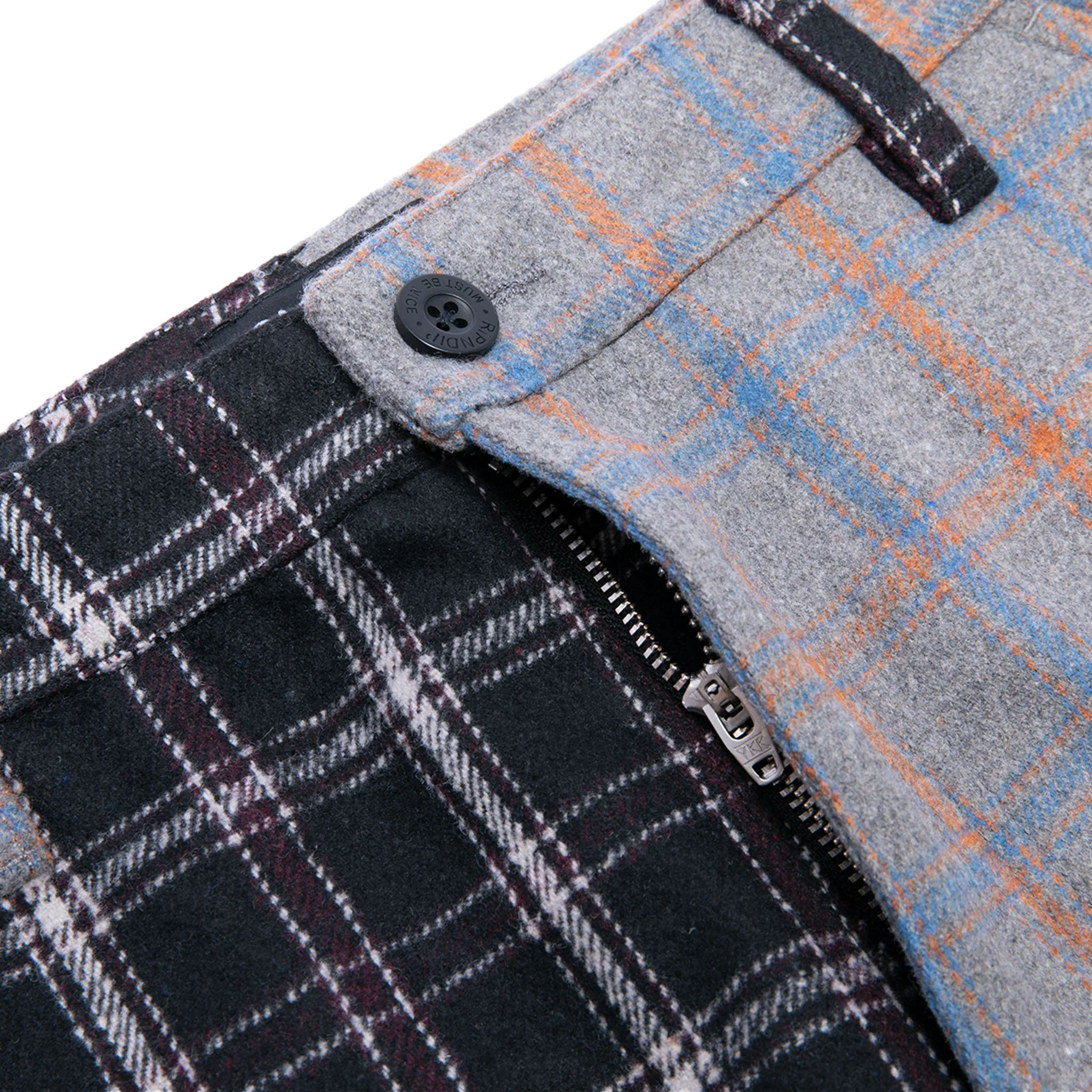 Limbo Split Plaid Flannel Pants (Dark Brown) - Image 5