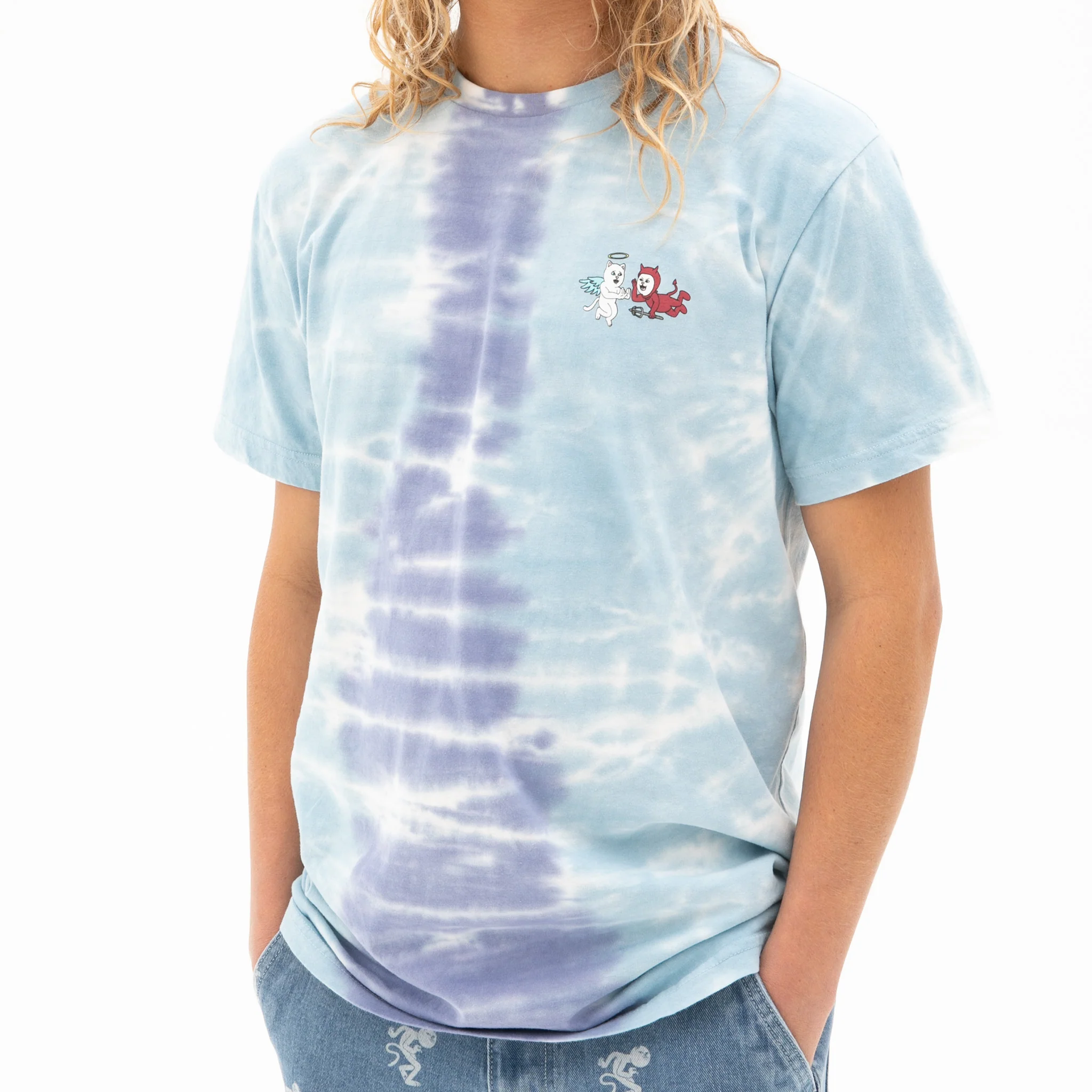 Limbo Tee (Perwinkle/Light Blue Split Dye) - Image 2