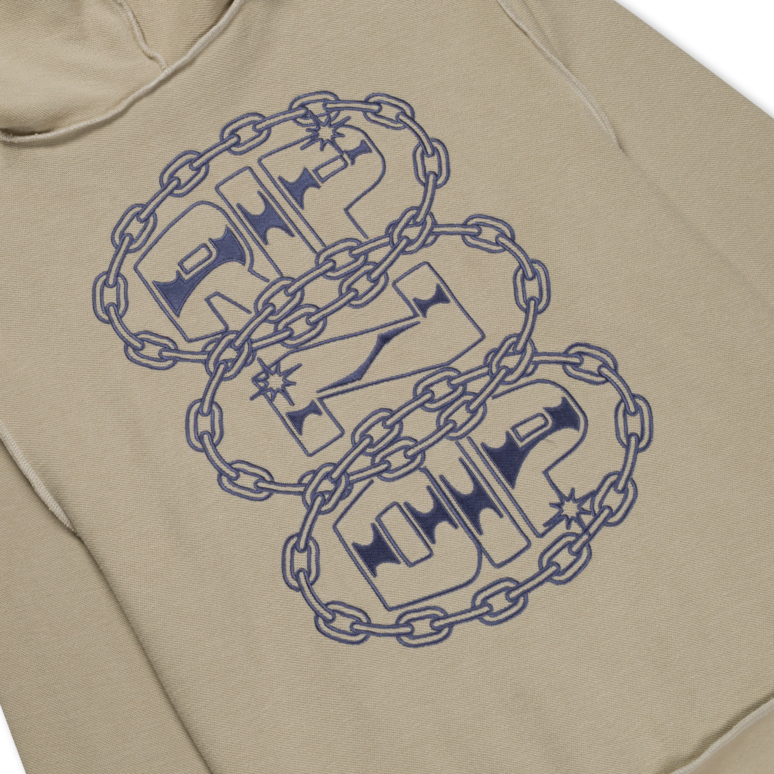 Linked Up Reverse Stitched Hoodie (Khaki) - Image 8