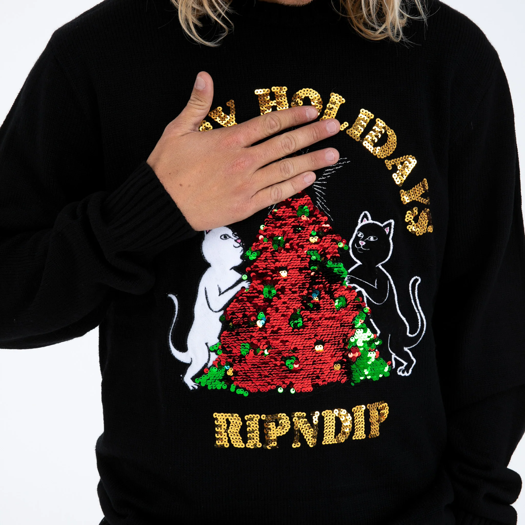 Litmas Tree Knitted Sweater (Black) - Image 3