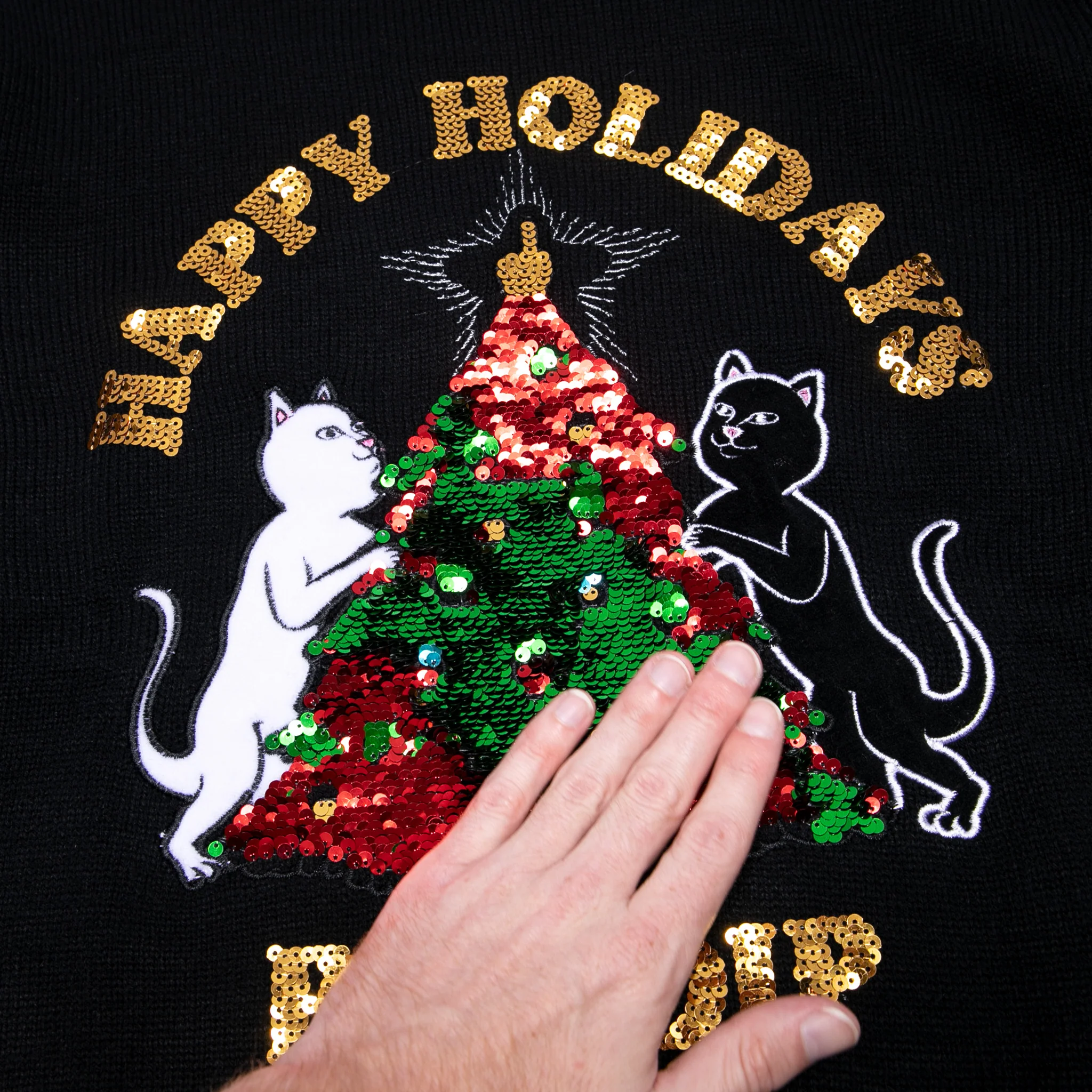 Litmas Tree Knitted Sweater (Black) - Image 7