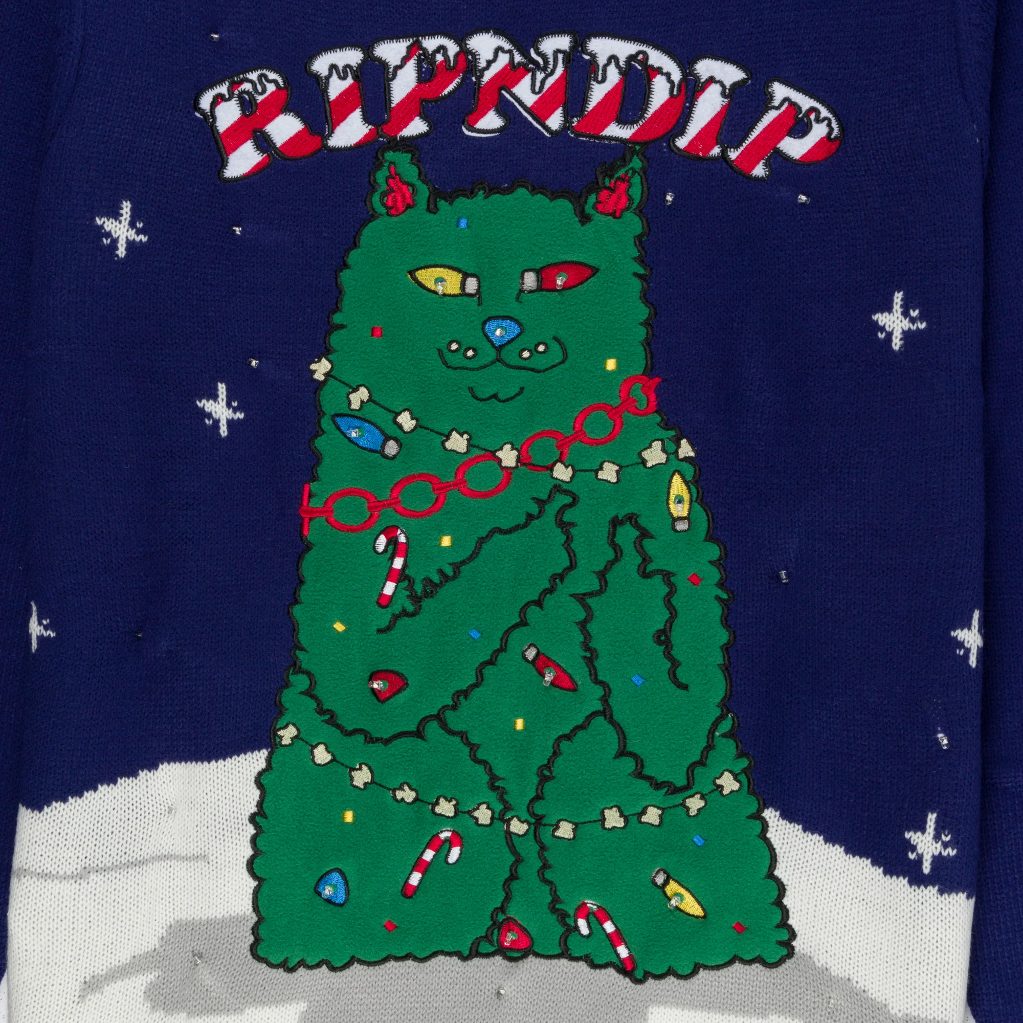 Litmas Tree Light Up Knit Sweater (Navy) - Image 3