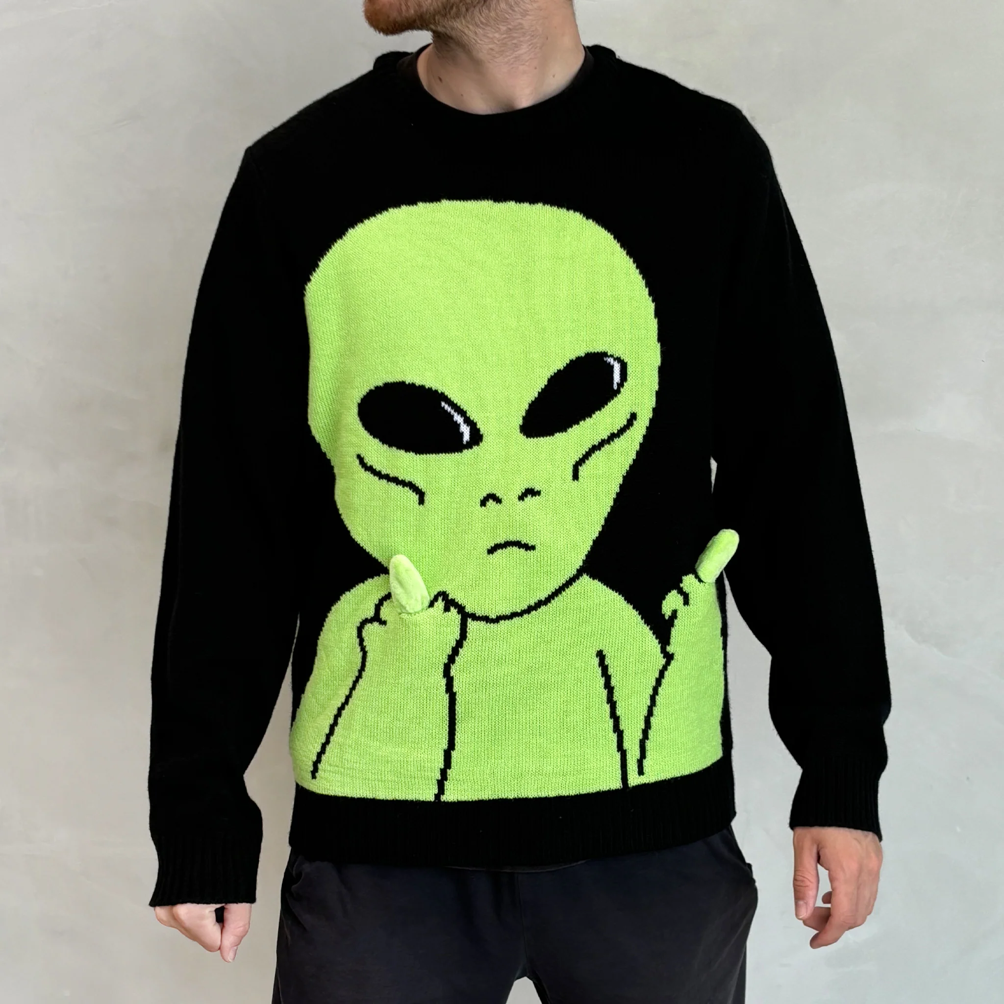 Lord Alien Flippy Knitty Sweater (Black) - Image 3