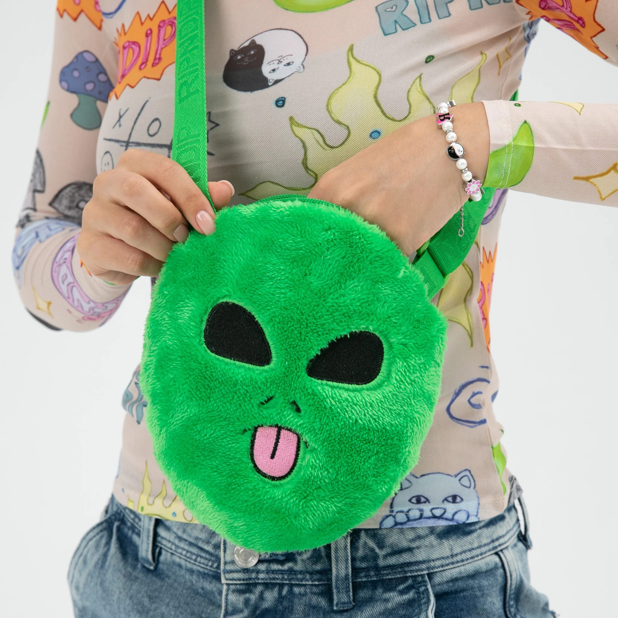 Lord Alien Sherpa Crossbody Bag (Green) - Image 2