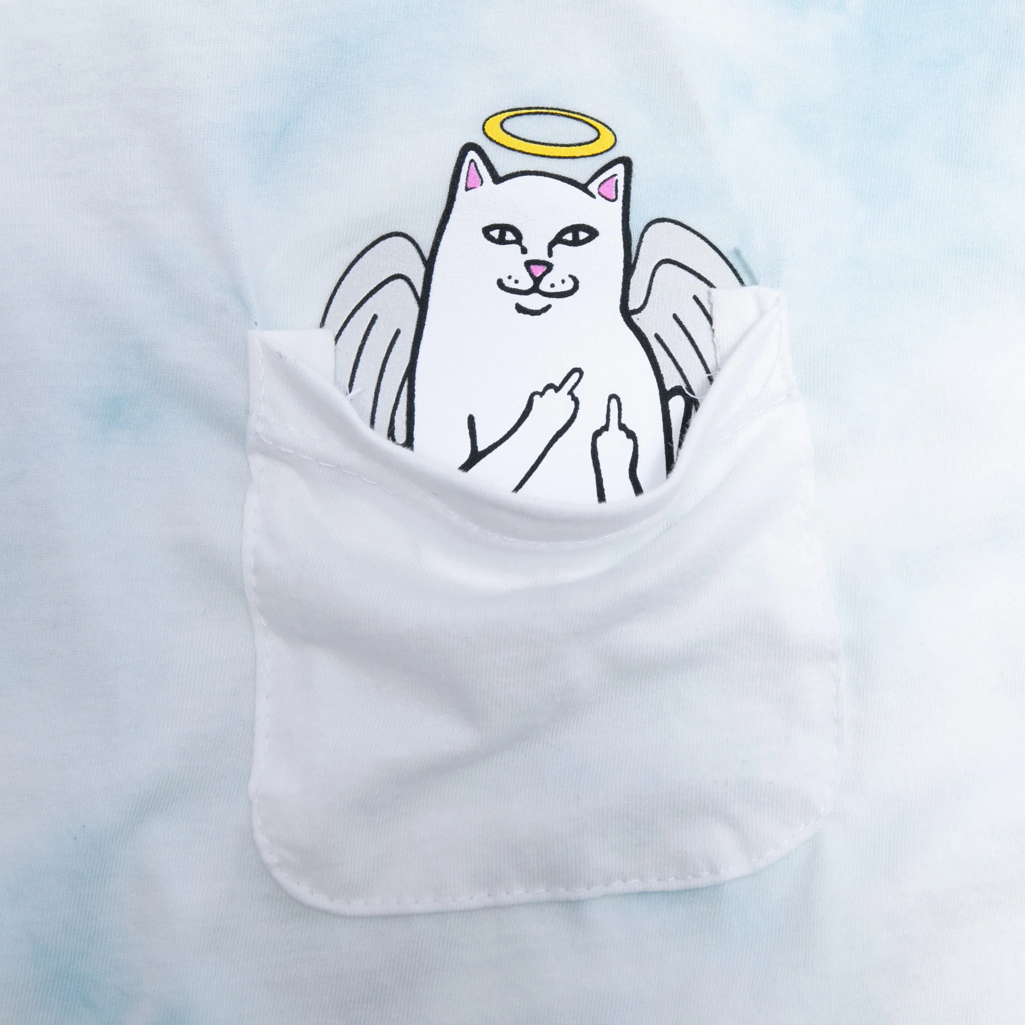 Lord Angel Pocket Crop Tee (Light Blue Lightning Wash) - Image 4