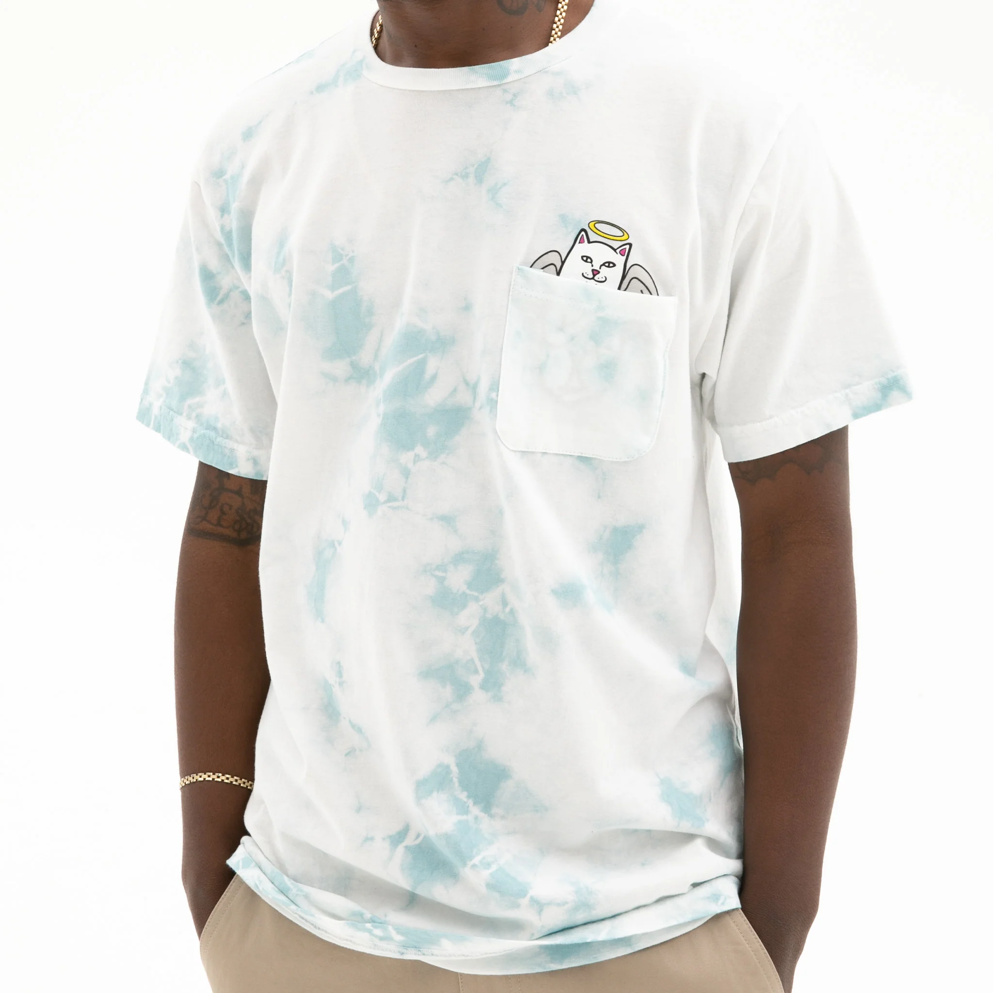 Lord Angel Pocket Tee (Light Blue Lightning Wash) - Image 3
