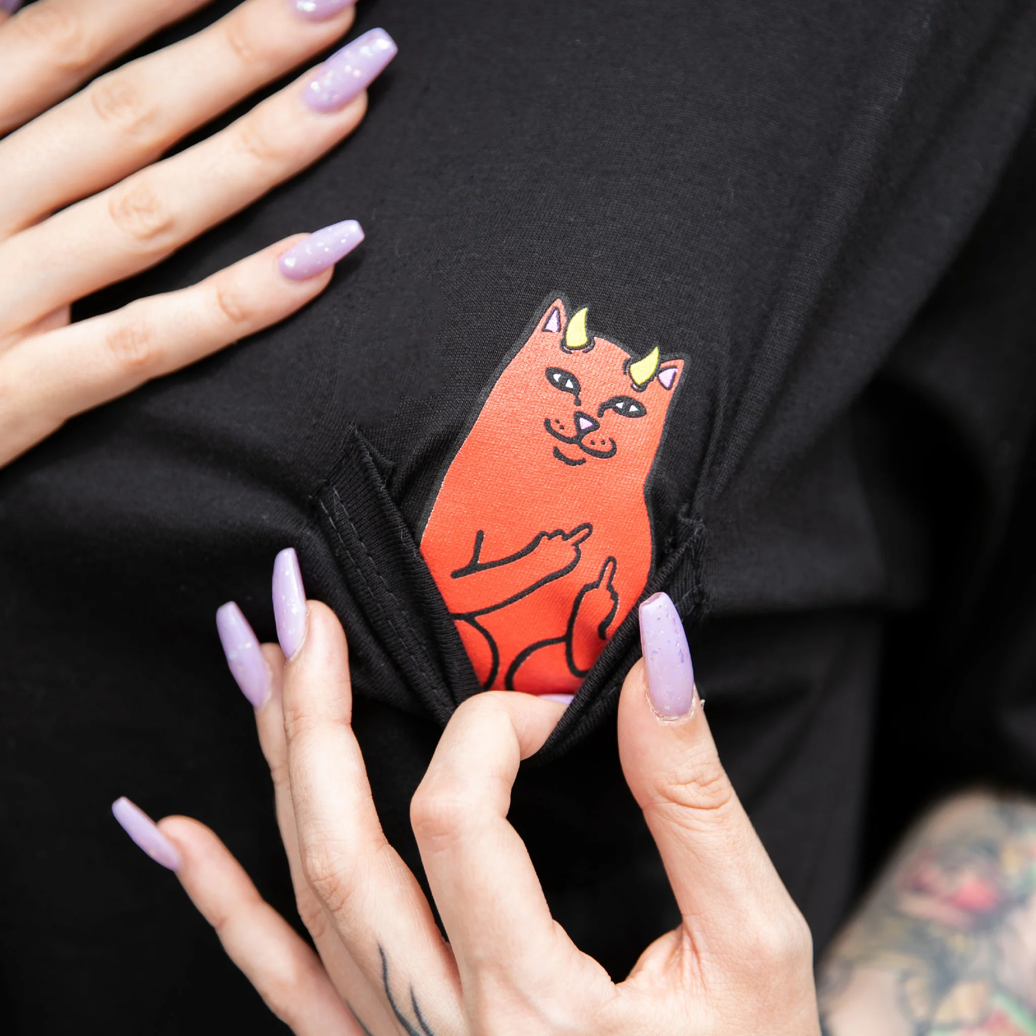 Lord Devil Pocket Crop Tee (Black) - Image 3