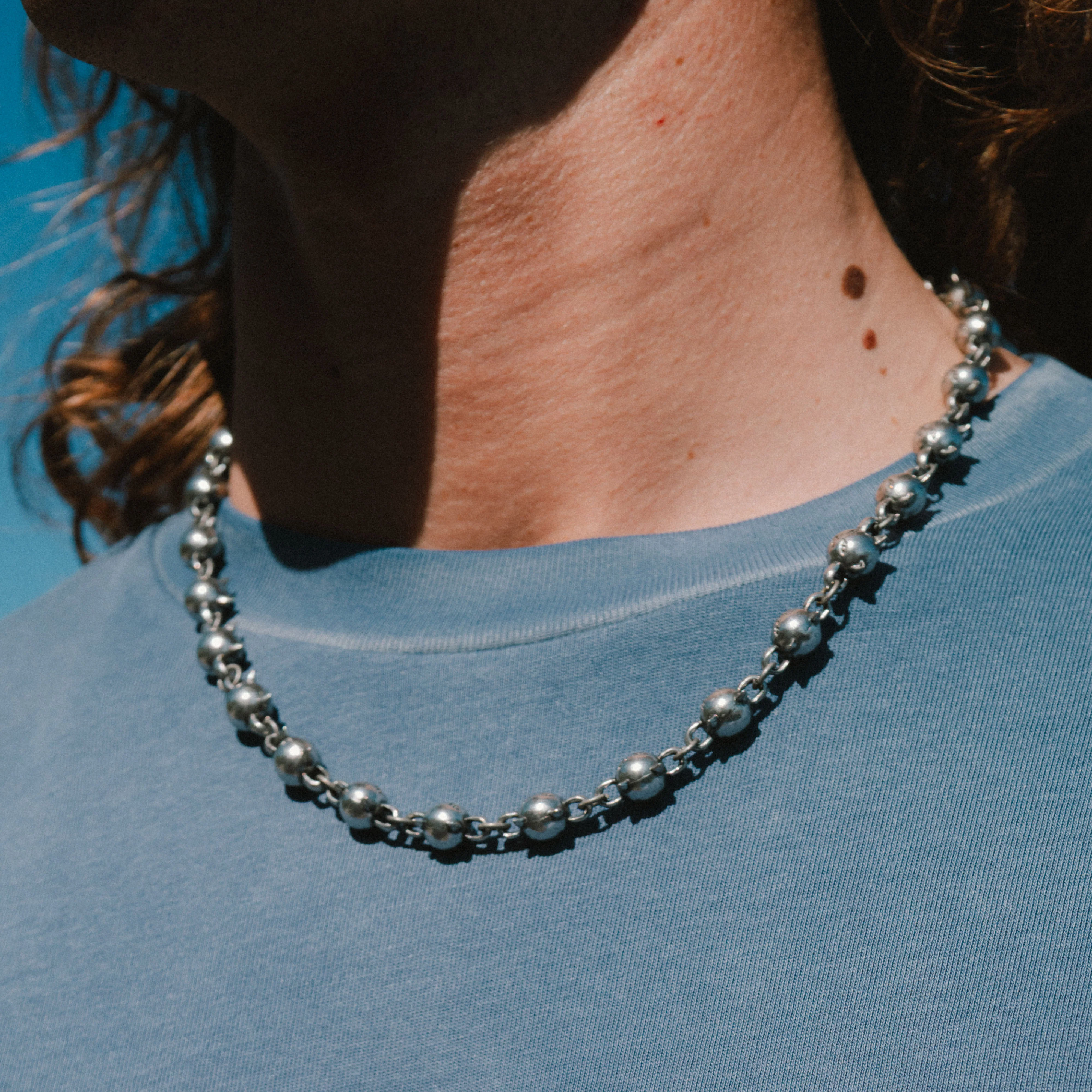 Lord Nermal Ball and Chain Necklace (Silver) - Image 3