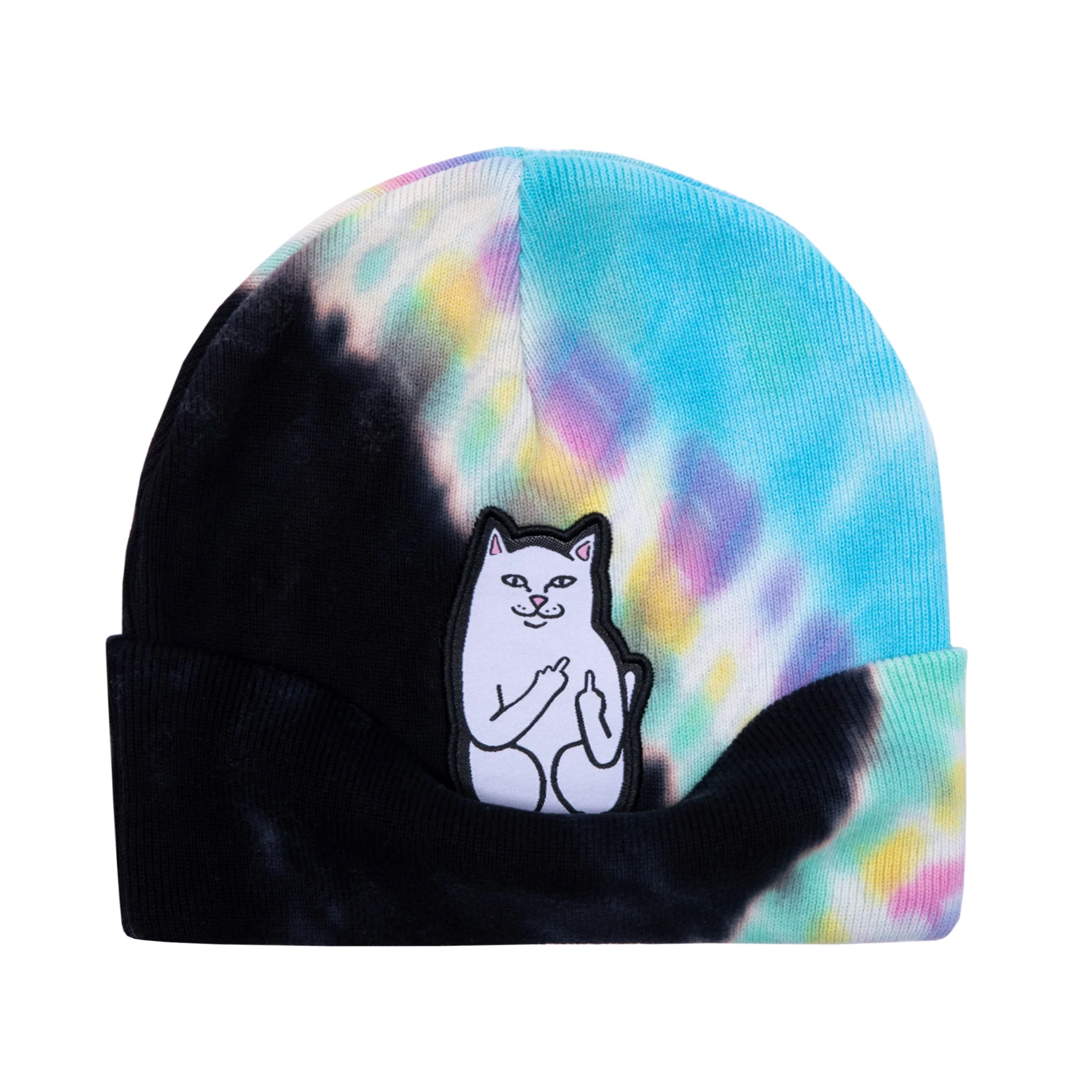 Lord Nermal Beanie (Black / Rainbow Tie Dye) - Image 2