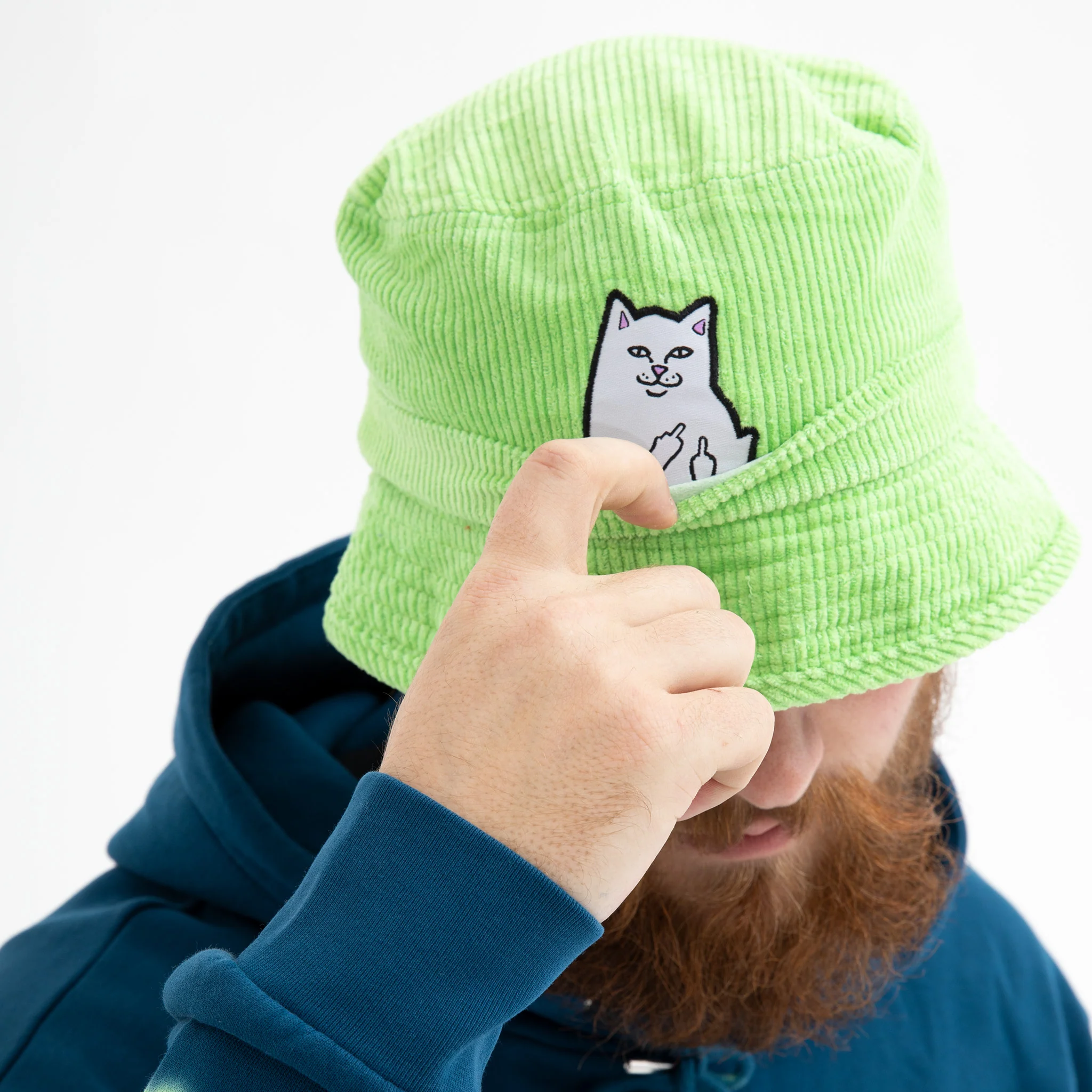 Lord Nermal Corduroy Bucket Hat (Mint) - Image 2