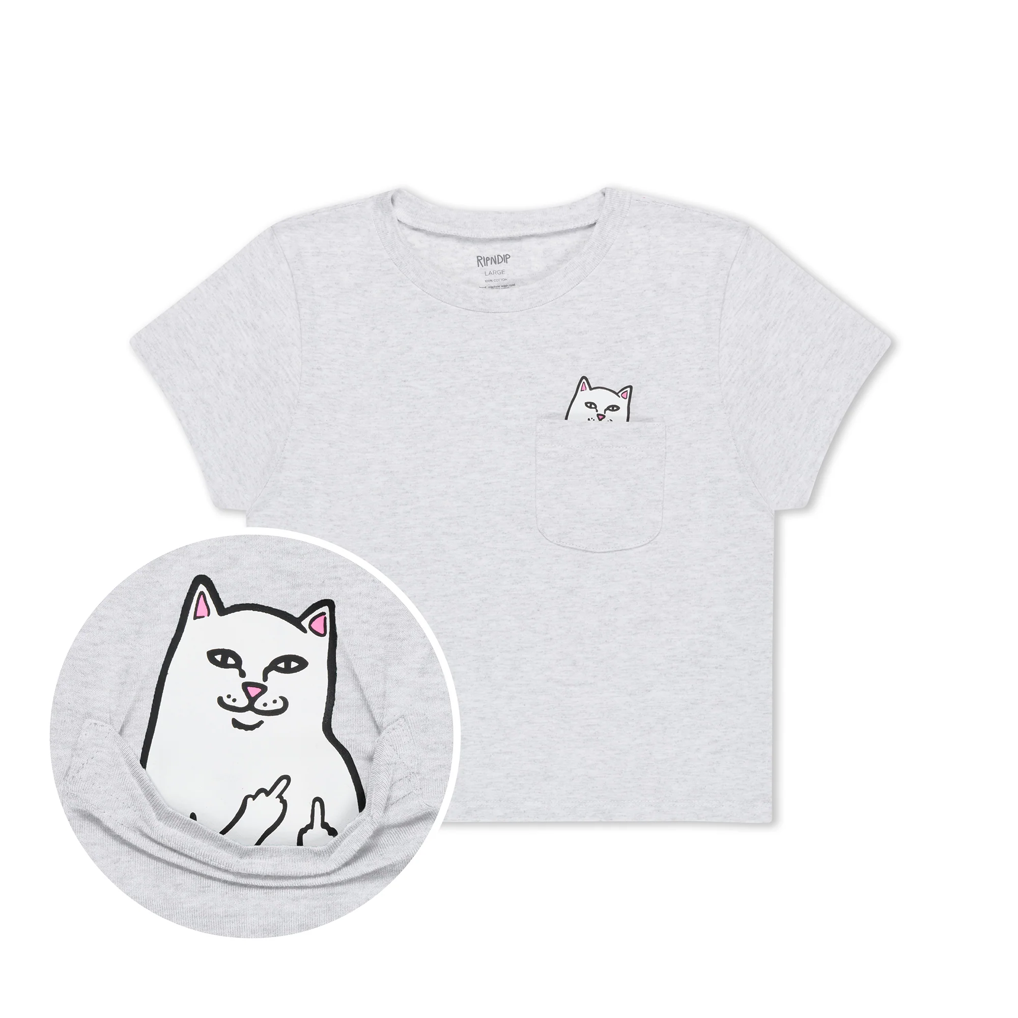 Lord Nermal Cropped Baby Pocket Tee (Ash Heather)
