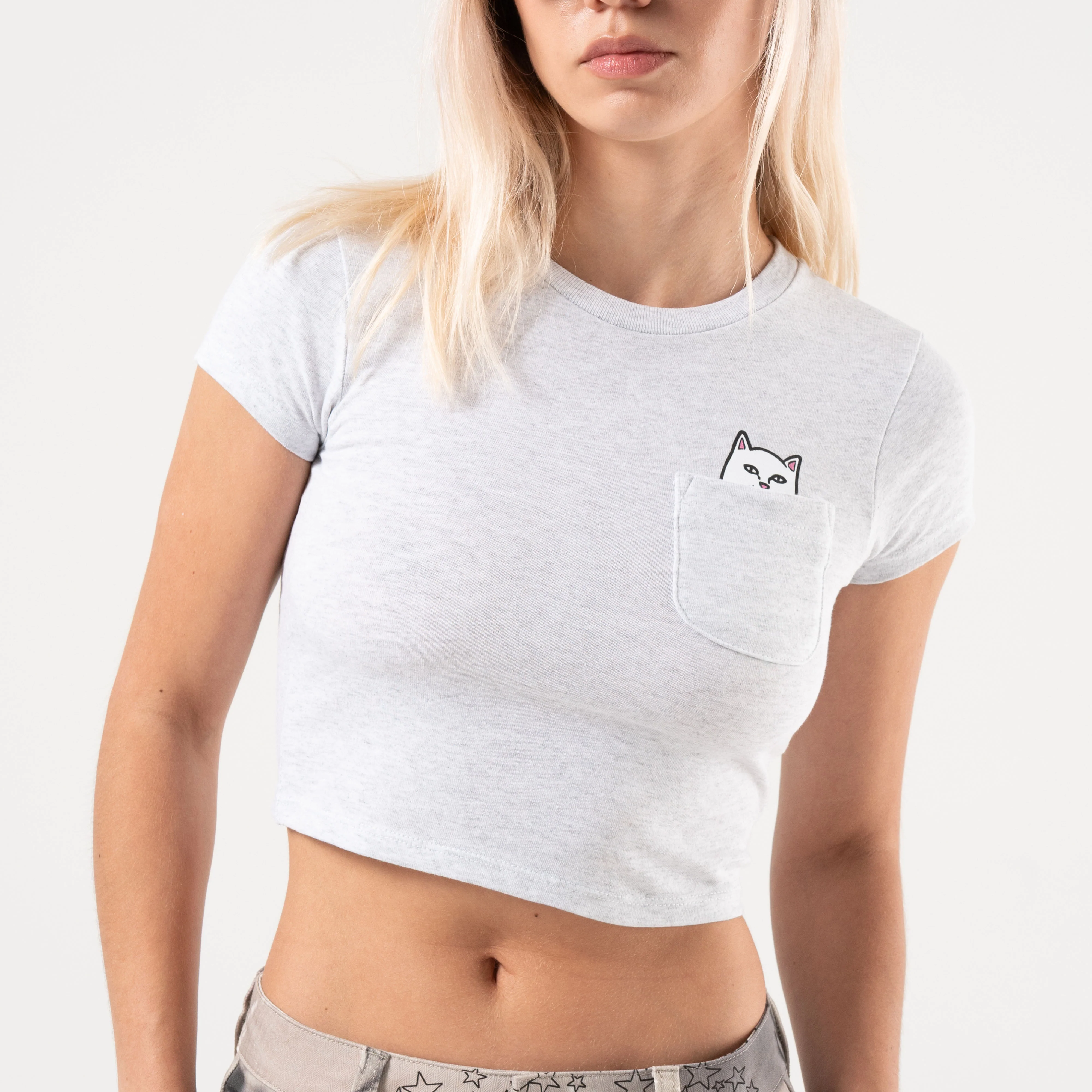 Lord Nermal Cropped Baby Pocket Tee (Ash Heather) - Image 2