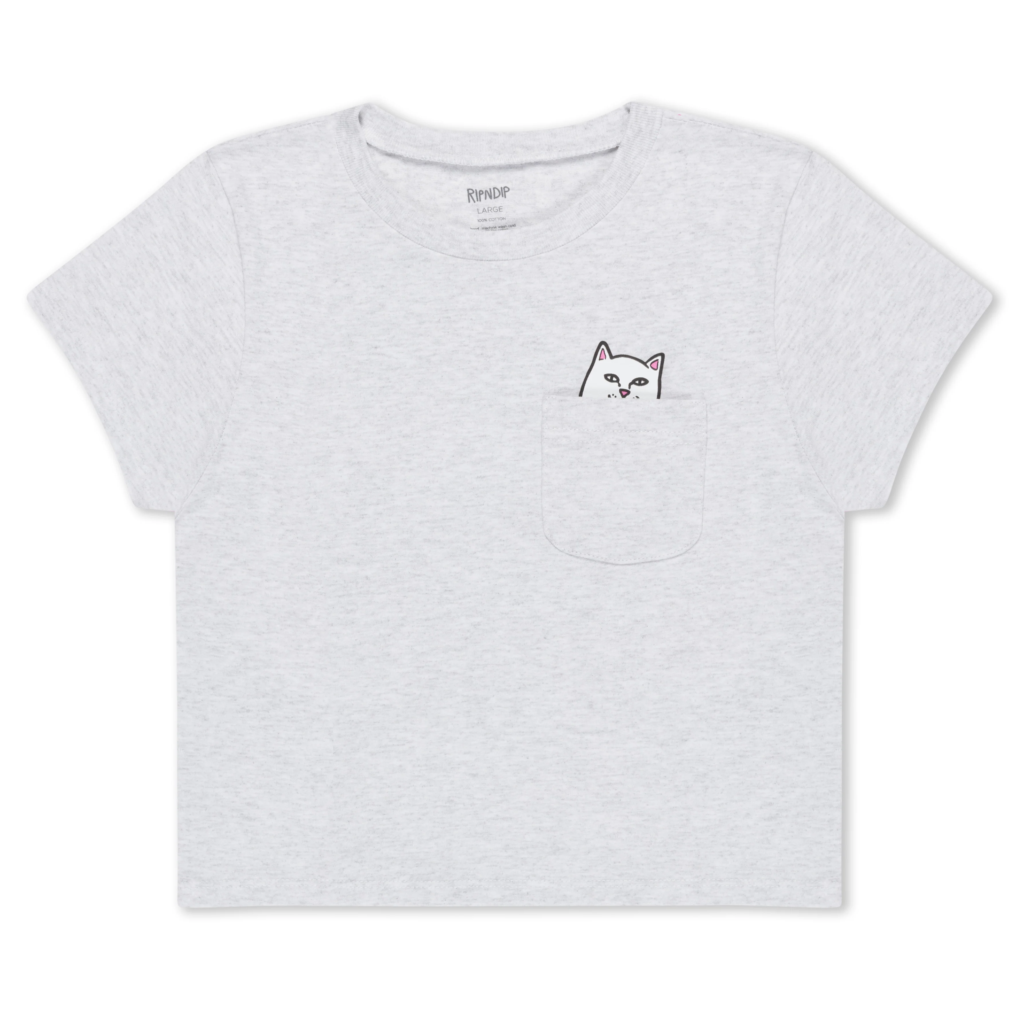 Lord Nermal Cropped Baby Pocket Tee (Ash Heather) - Image 4