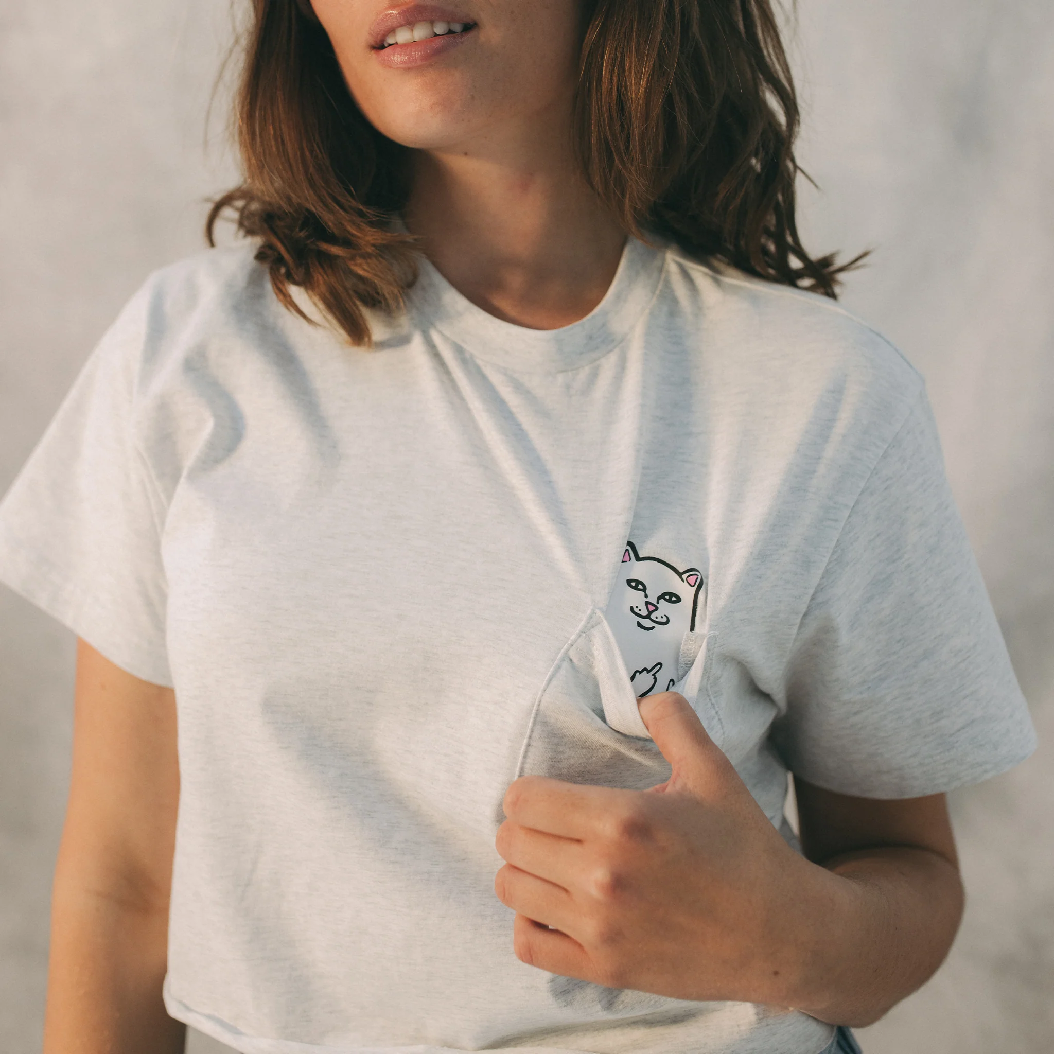 Lord Nermal Cropped Baby Pocket Tee (Ash Heather) - Image 2