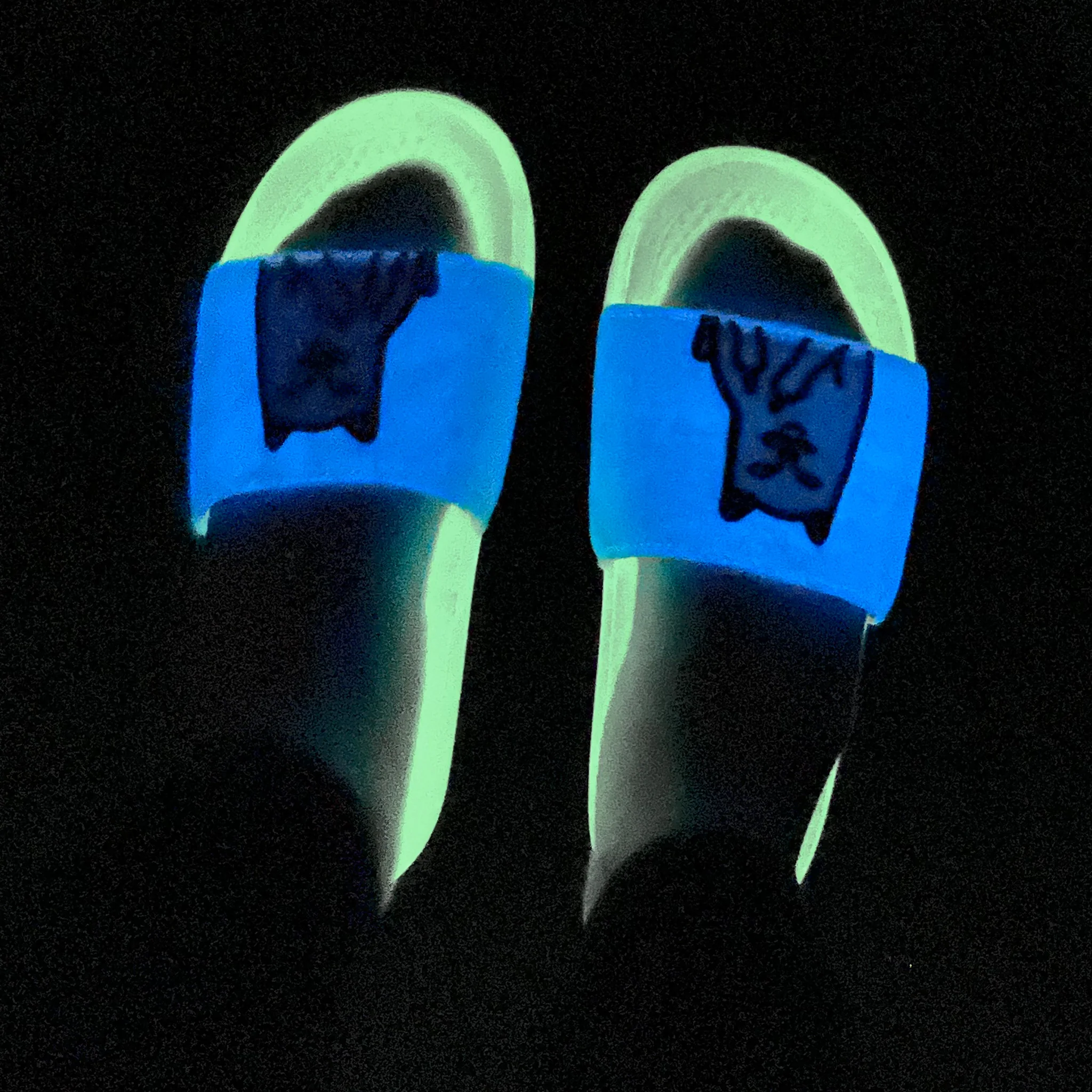 Lord Nermal Glow in the Dark Slides (Blue/Neon) - Image 5