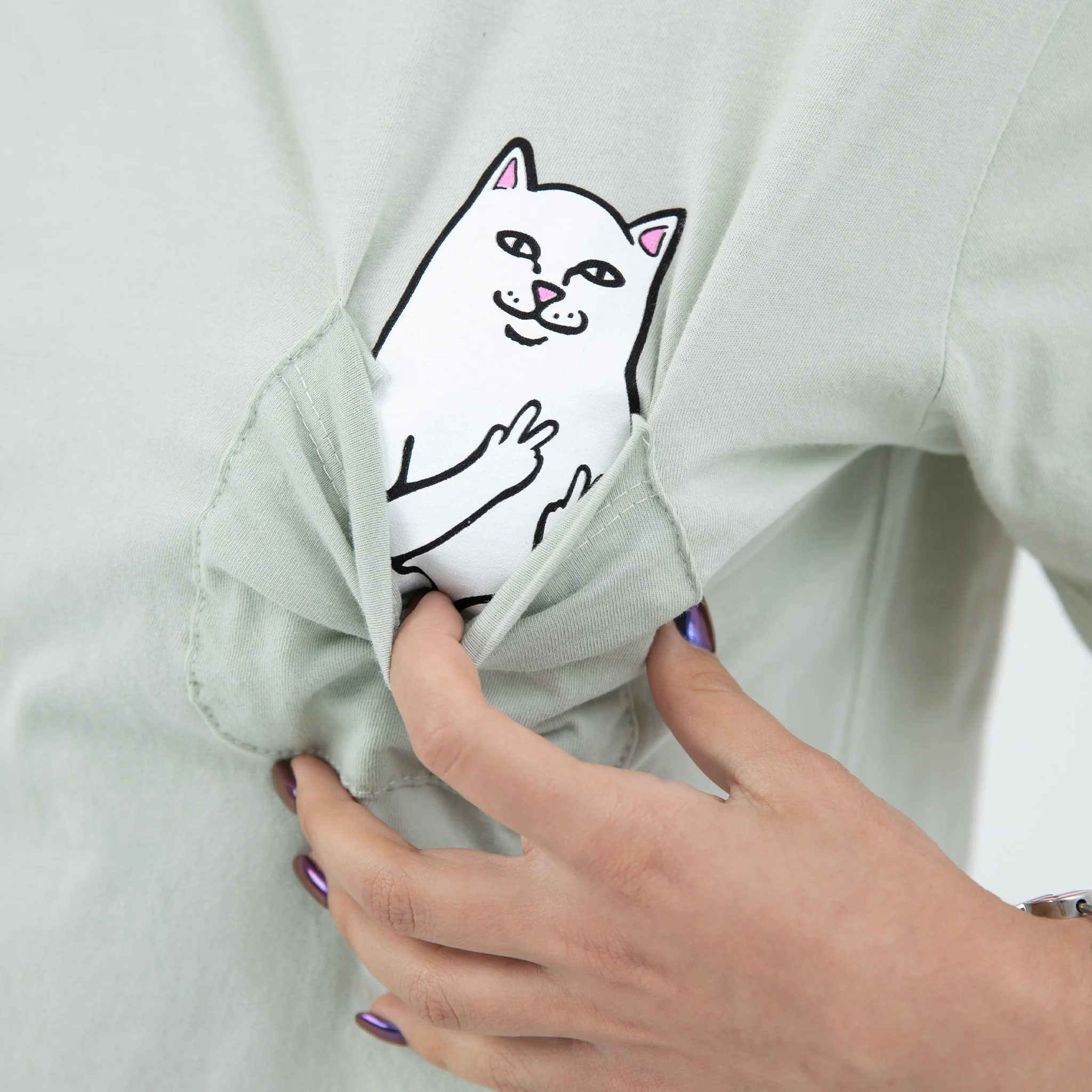 Lord Nermal Peace Cropped Pocket Tee (Sage) - Image 2