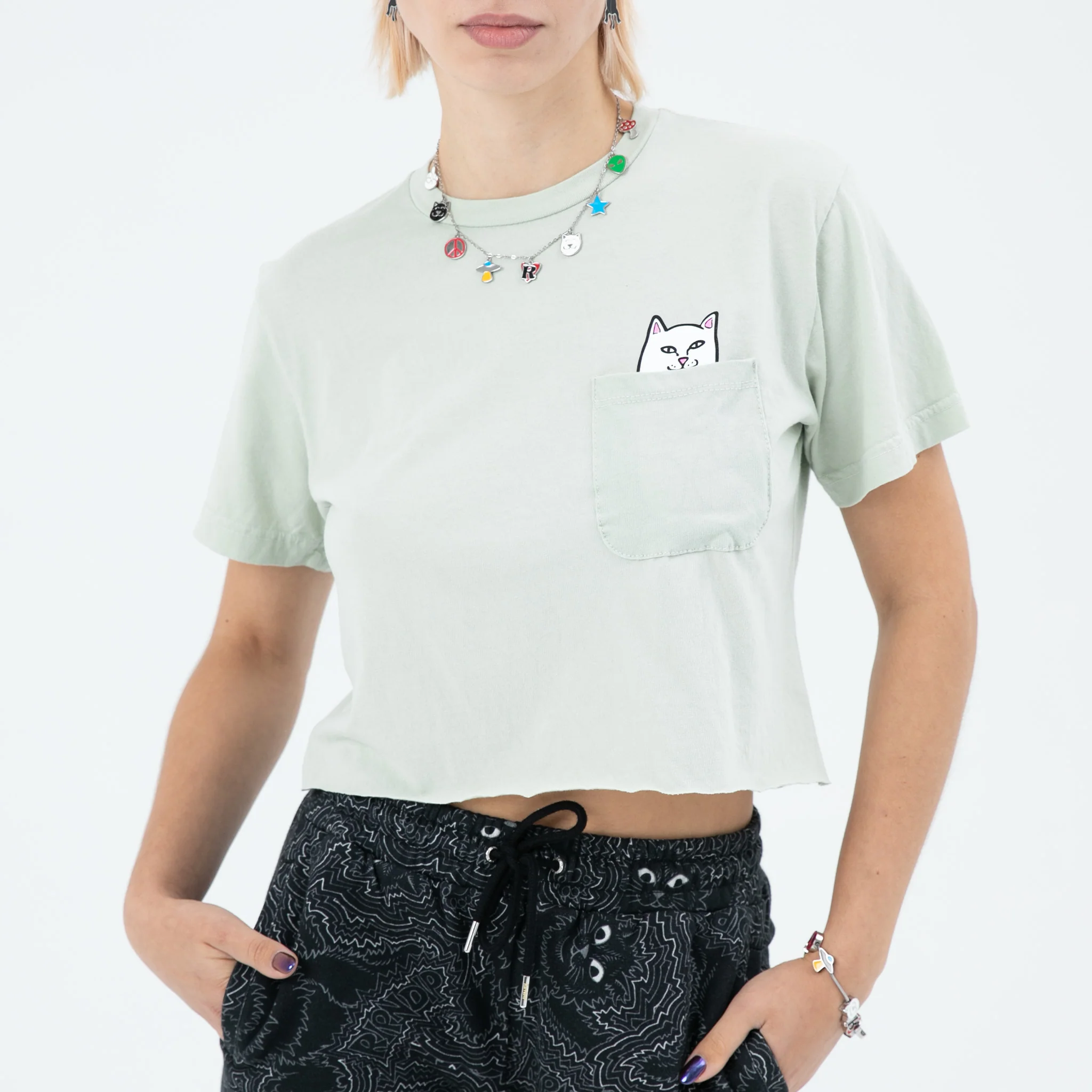 Lord Nermal Peace Cropped Pocket Tee (Sage) - Image 3