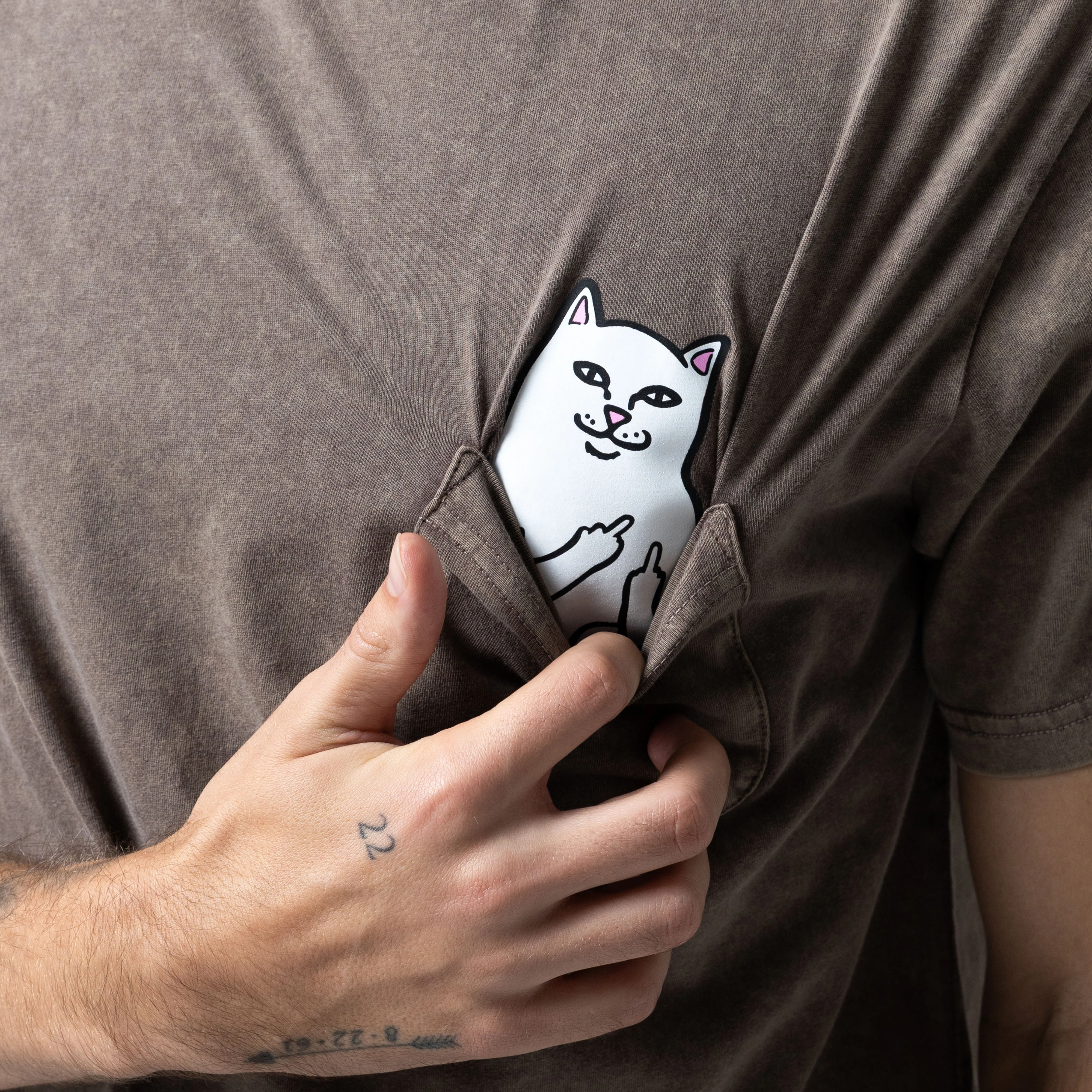 Lord Nermal Pocket Tee (Brown Vintage Wash) - Image 3