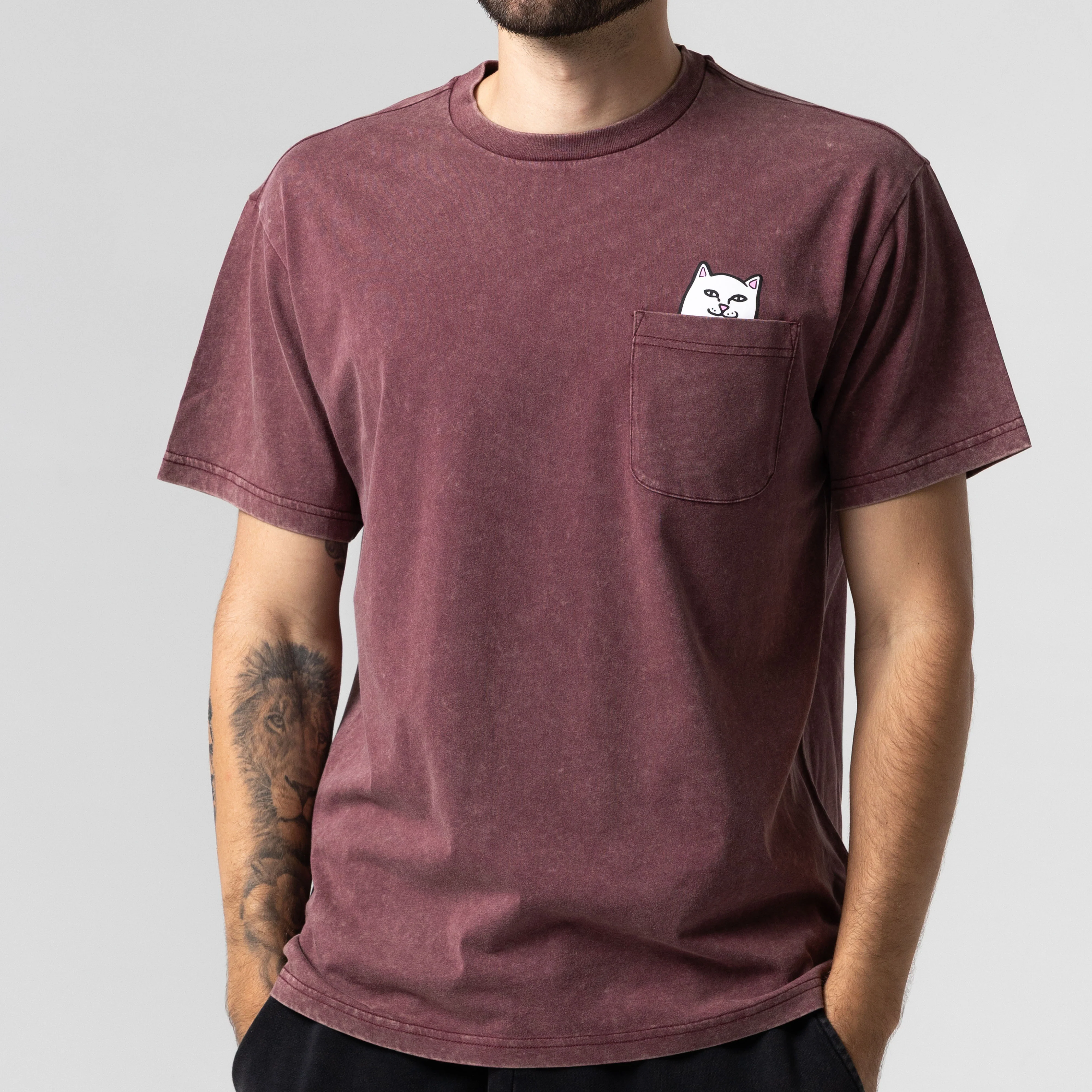 Lord Nermal Pocket Tee (Burgundy Vintage Wash) - Image 3