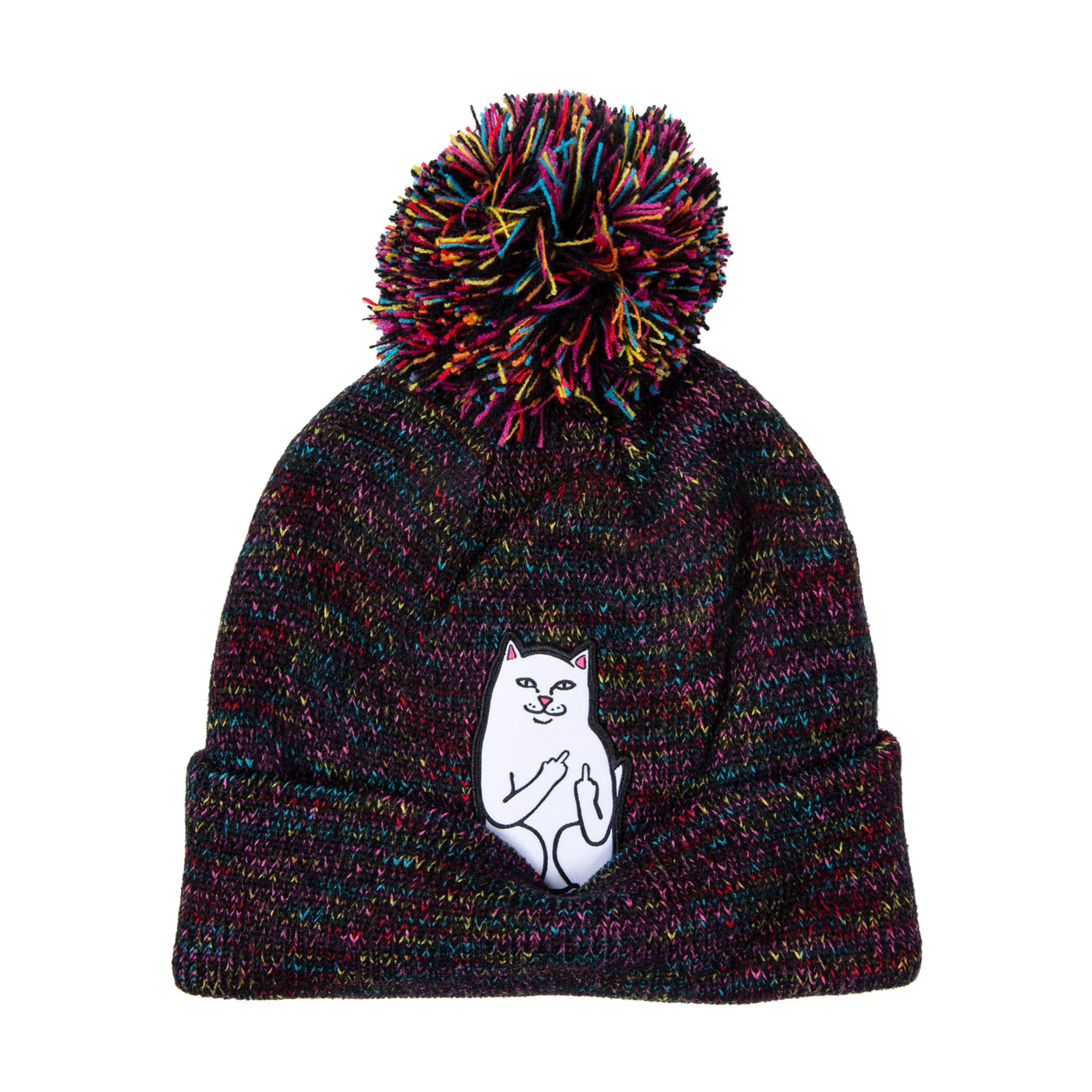 Lord Nermal Pom Beanie (Black Multi) - Image 2
