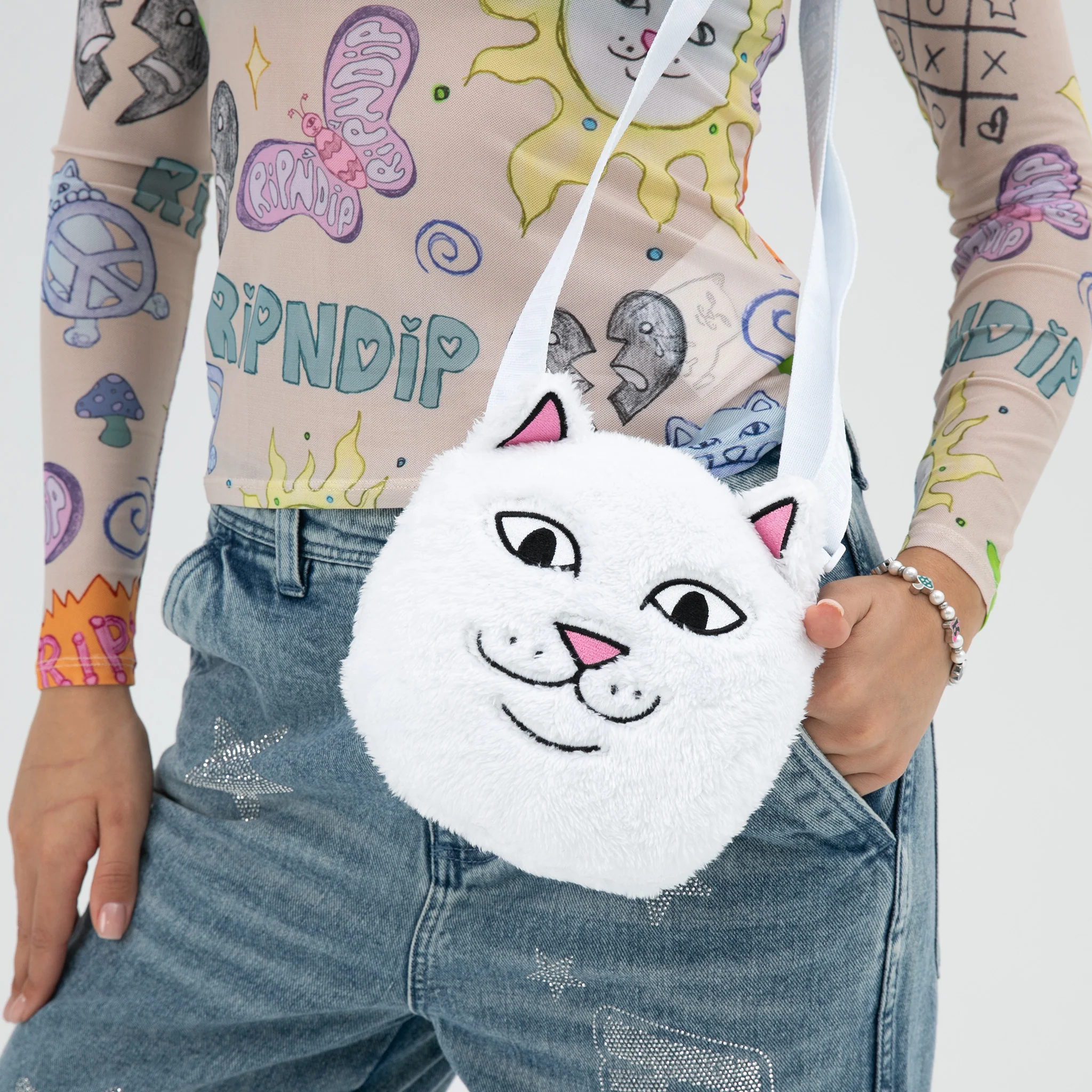 Lord Nermal Sherpa Crossbody Bag (White) - Image 3