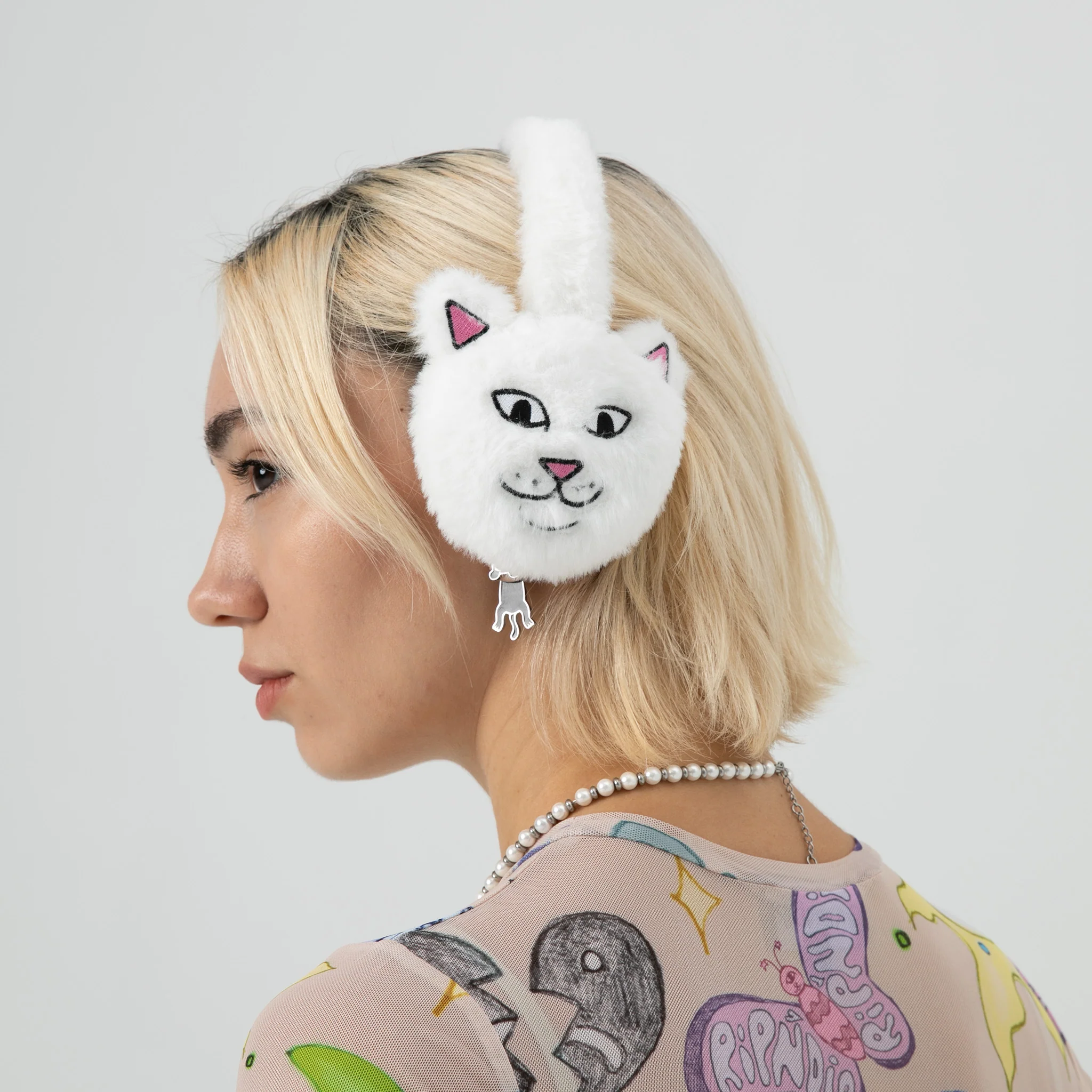 Lord Nermal Sherpa Earmuffs (White) - Image 2