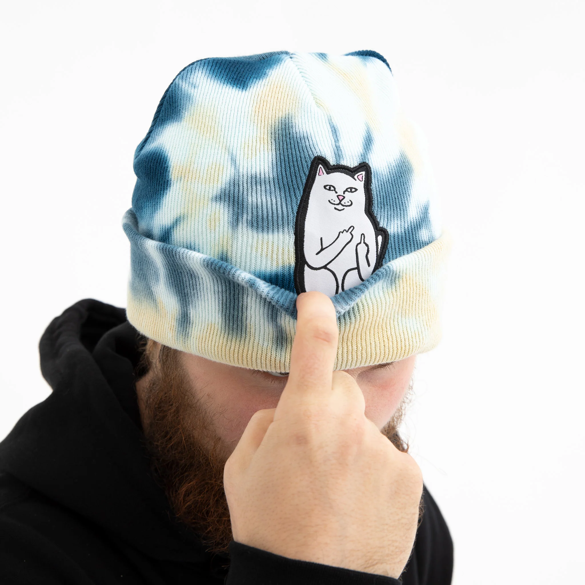 Lord Nermal Tie Dye Beanie (Navy/Peach) - Image 2