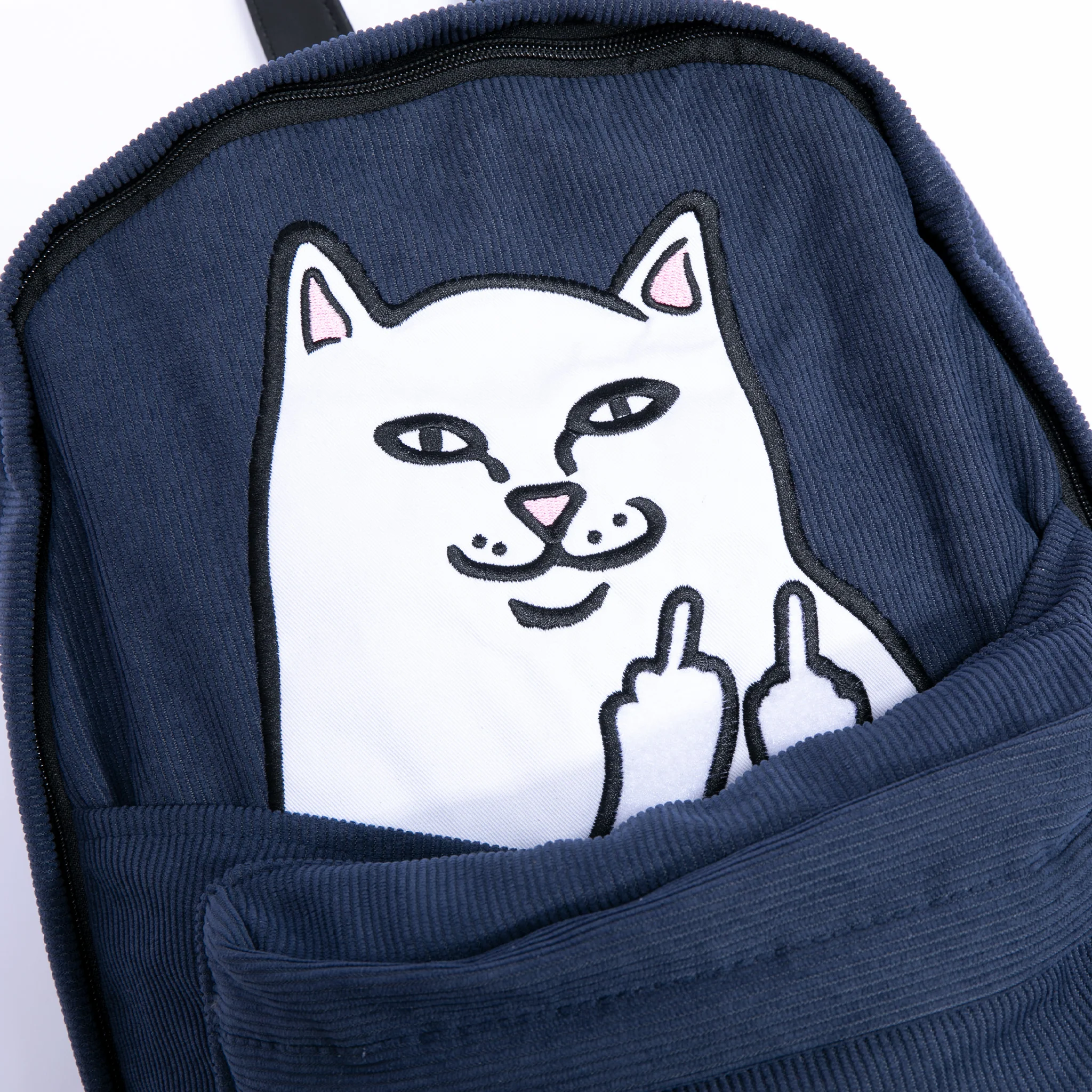 Lord Nermal Velcro Hands Corduroy Backpack (Navy) - Image 6