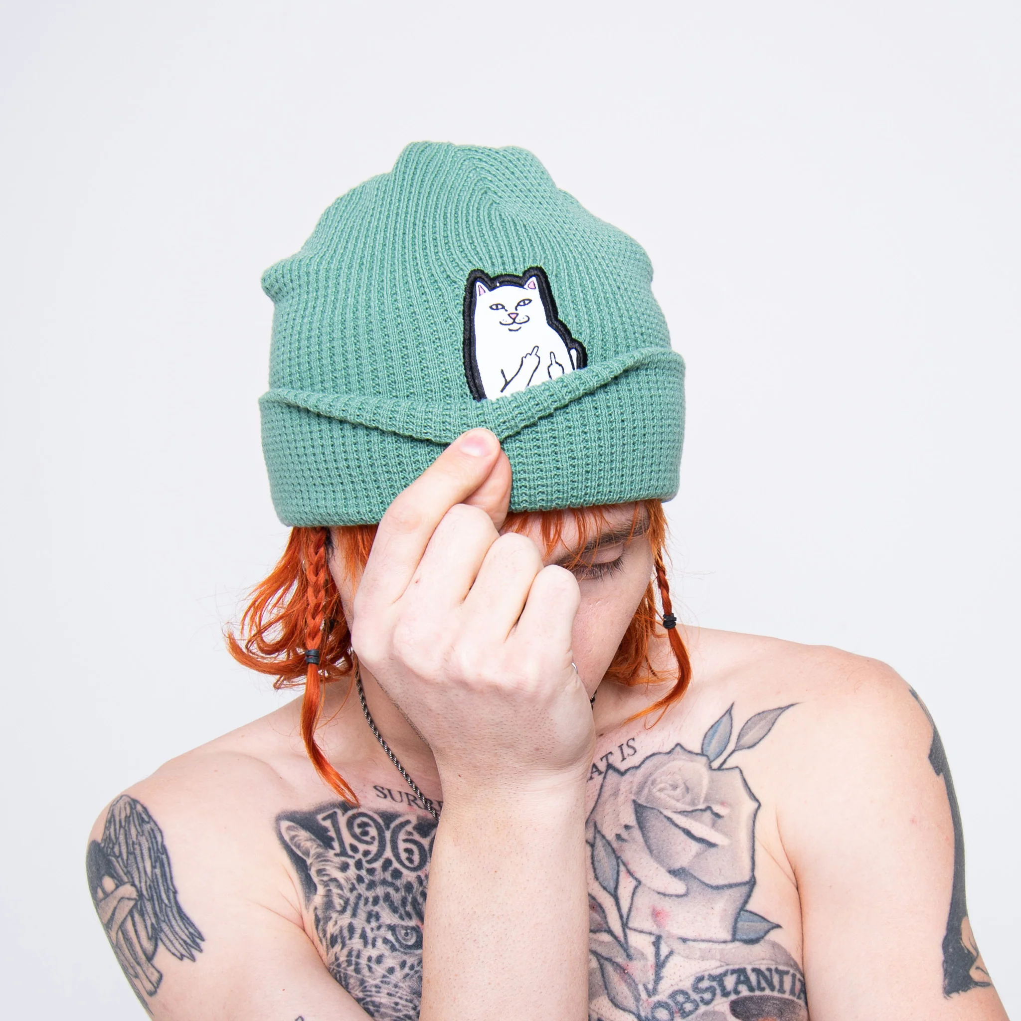 Lord Nermal Waffle Beanie (Light Pine) - Image 2