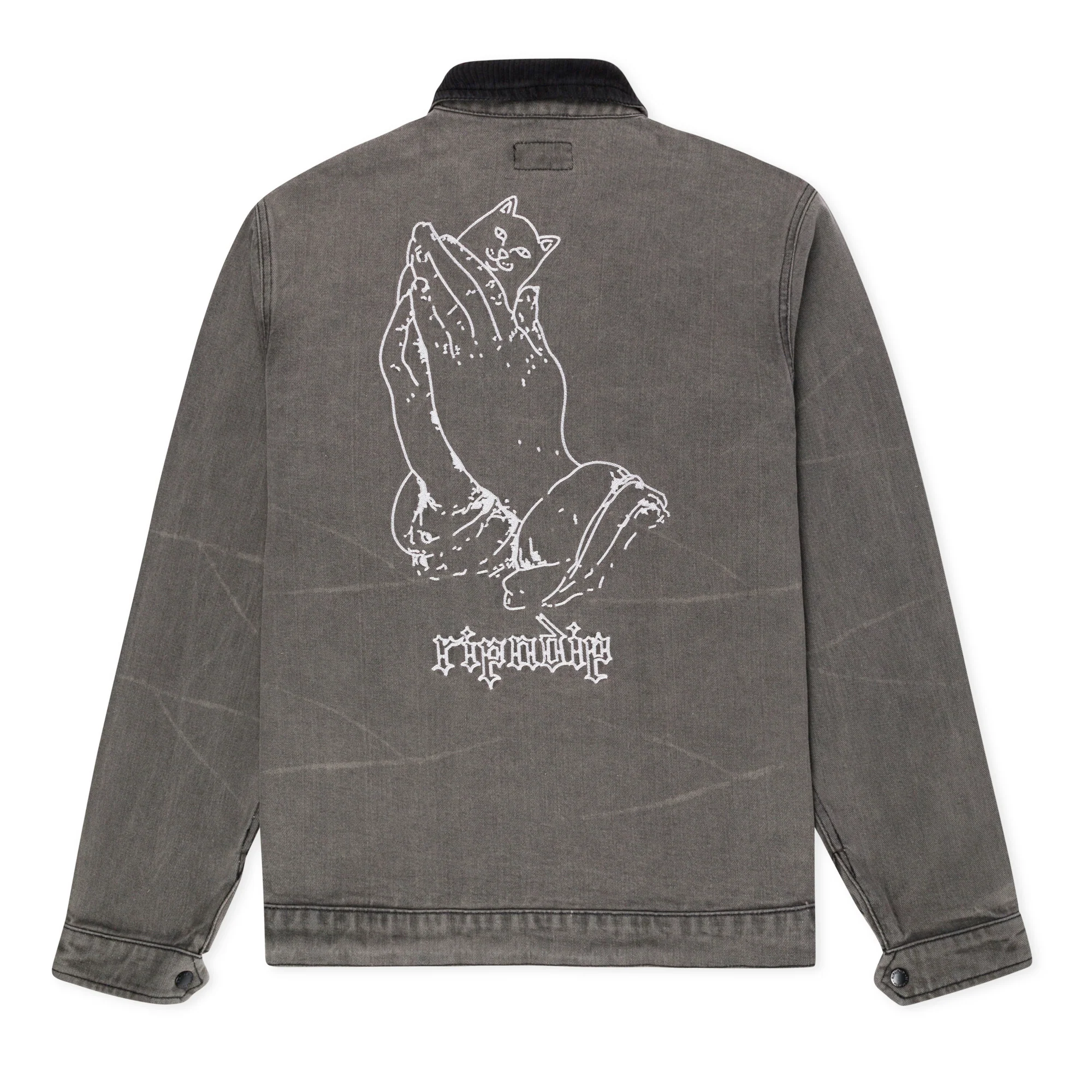 Los Feliz Denim Work Jacket (Charcoal Stone Wash) - Image 5