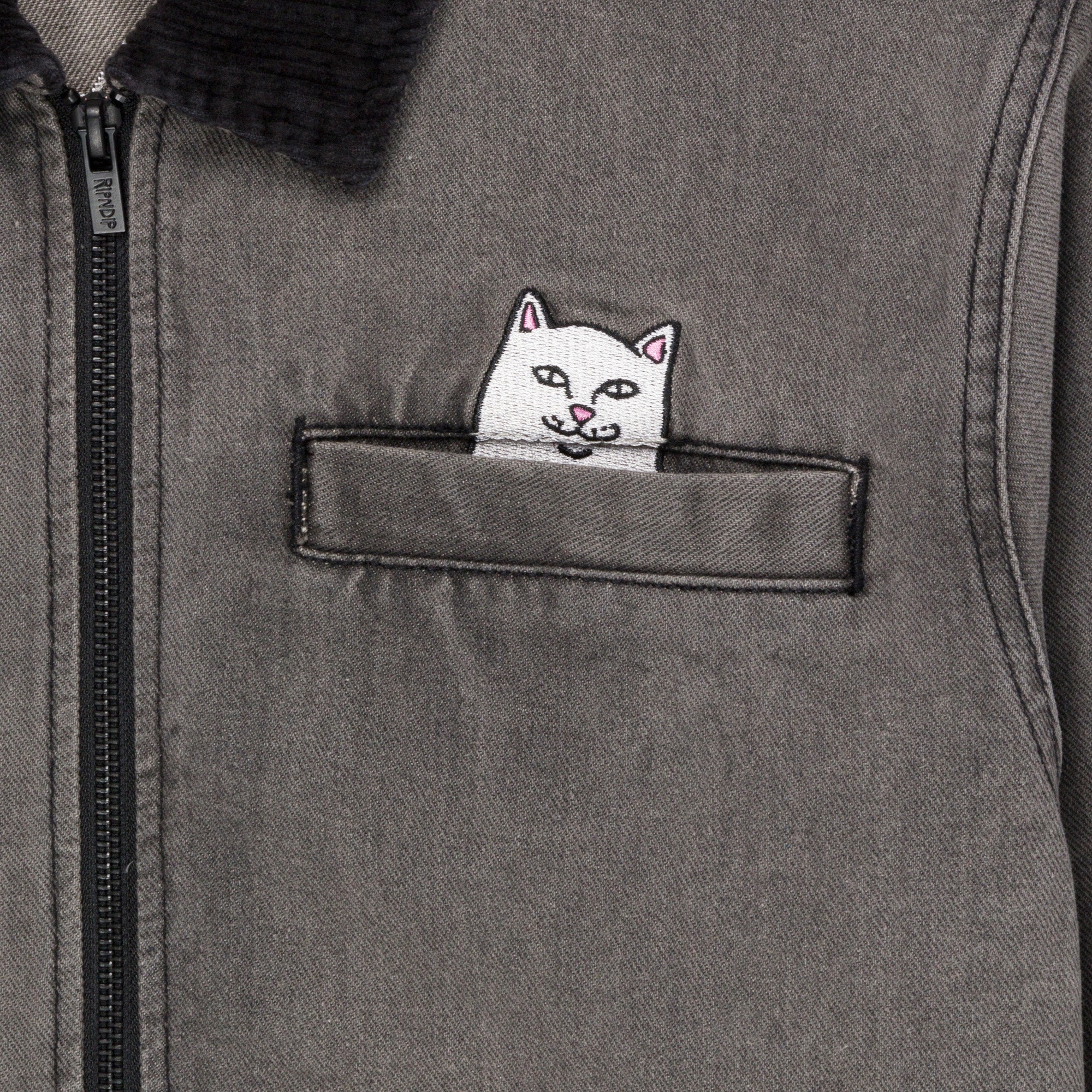 Los Feliz Denim Work Jacket (Charcoal Stone Wash) - Image 7